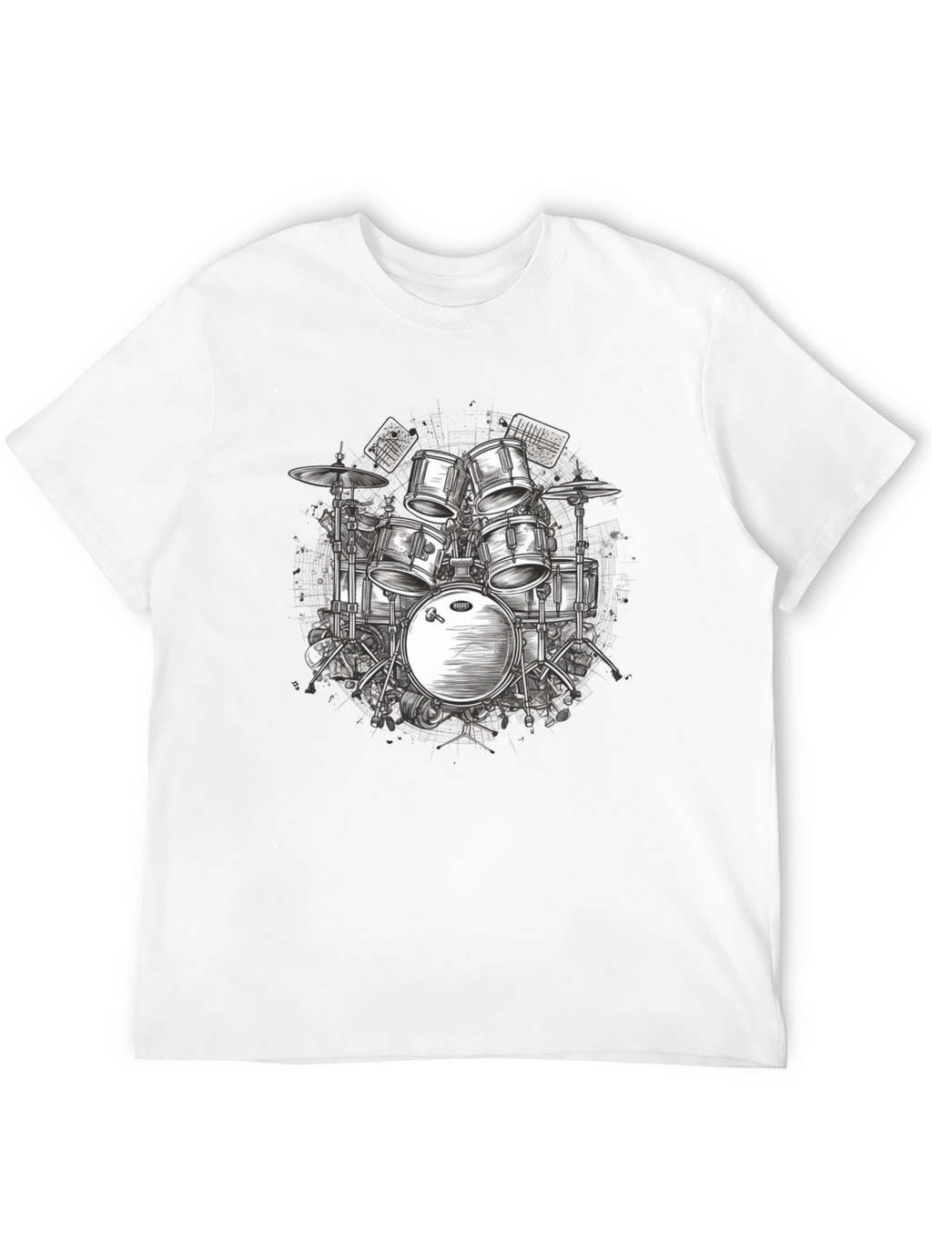 Drum Kit Graphic Tee - Musicians Black T-Shirt