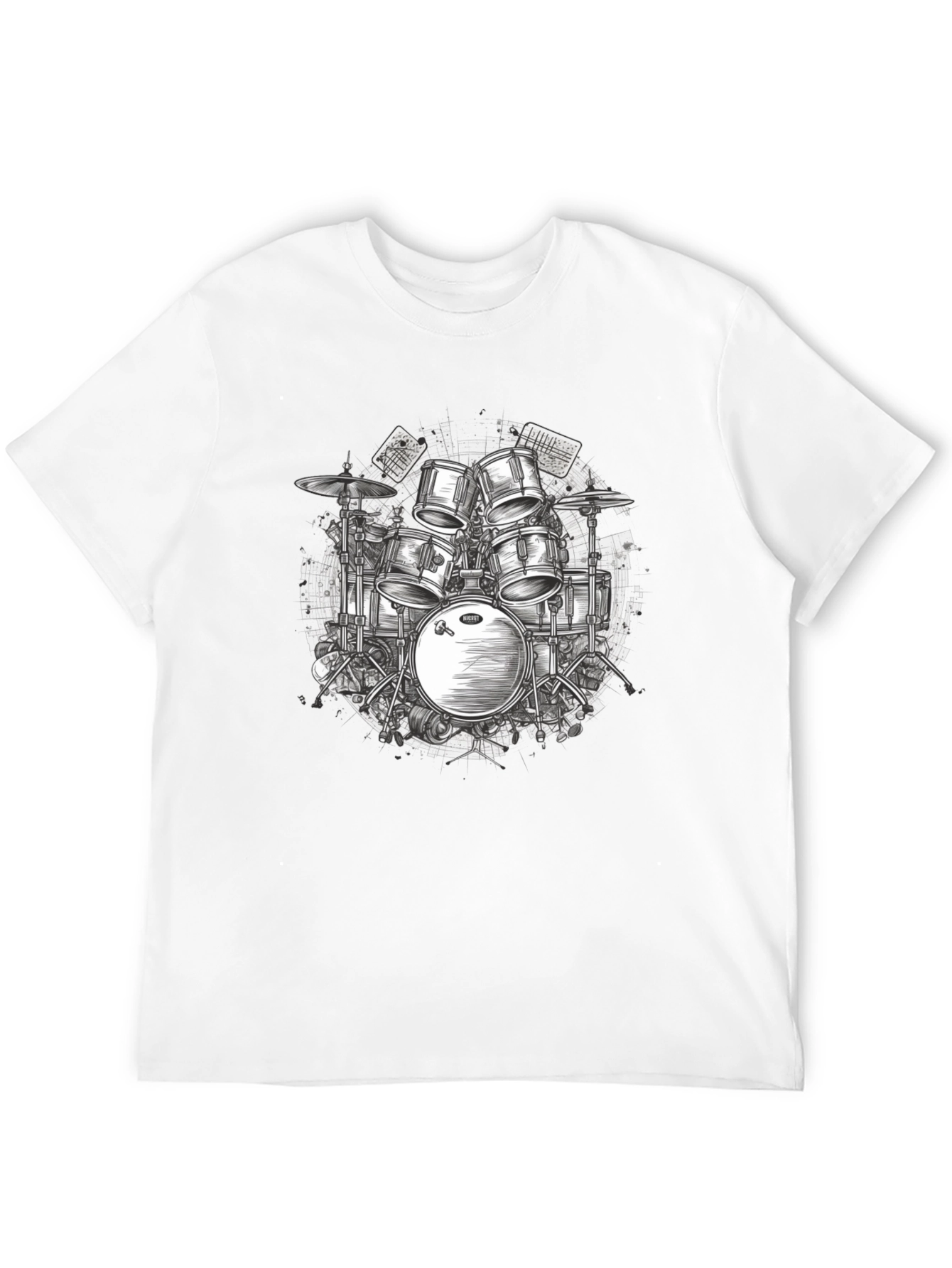 Drum Kit Graphic Tee - Musicians Black T-Shirt