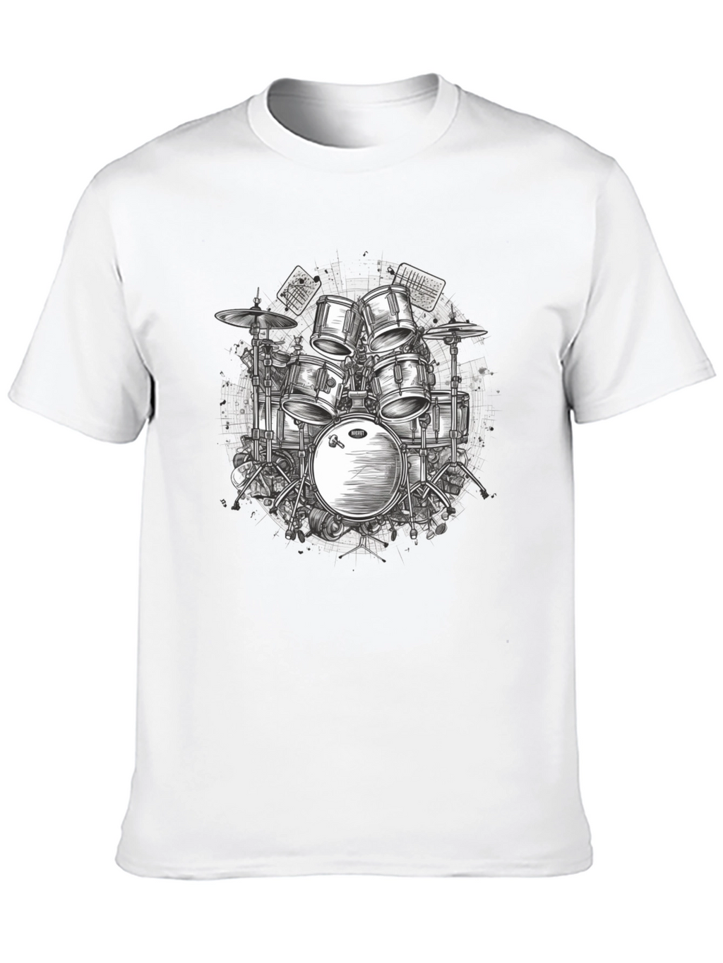 Drum Kit Graphic Tee - Musicians Black T-Shirt