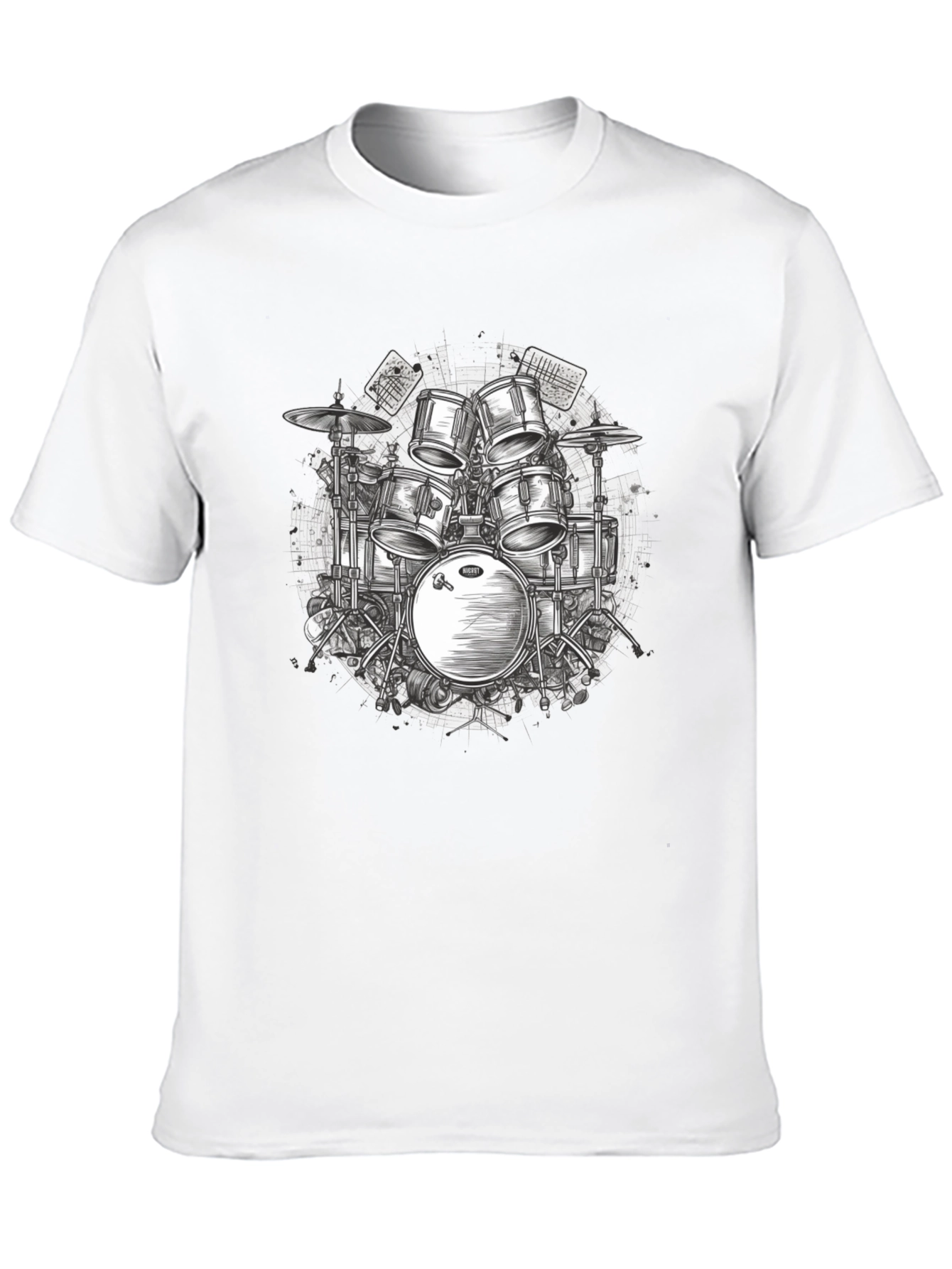 Drum Kit Graphic Tee - Musicians Black T-Shirt