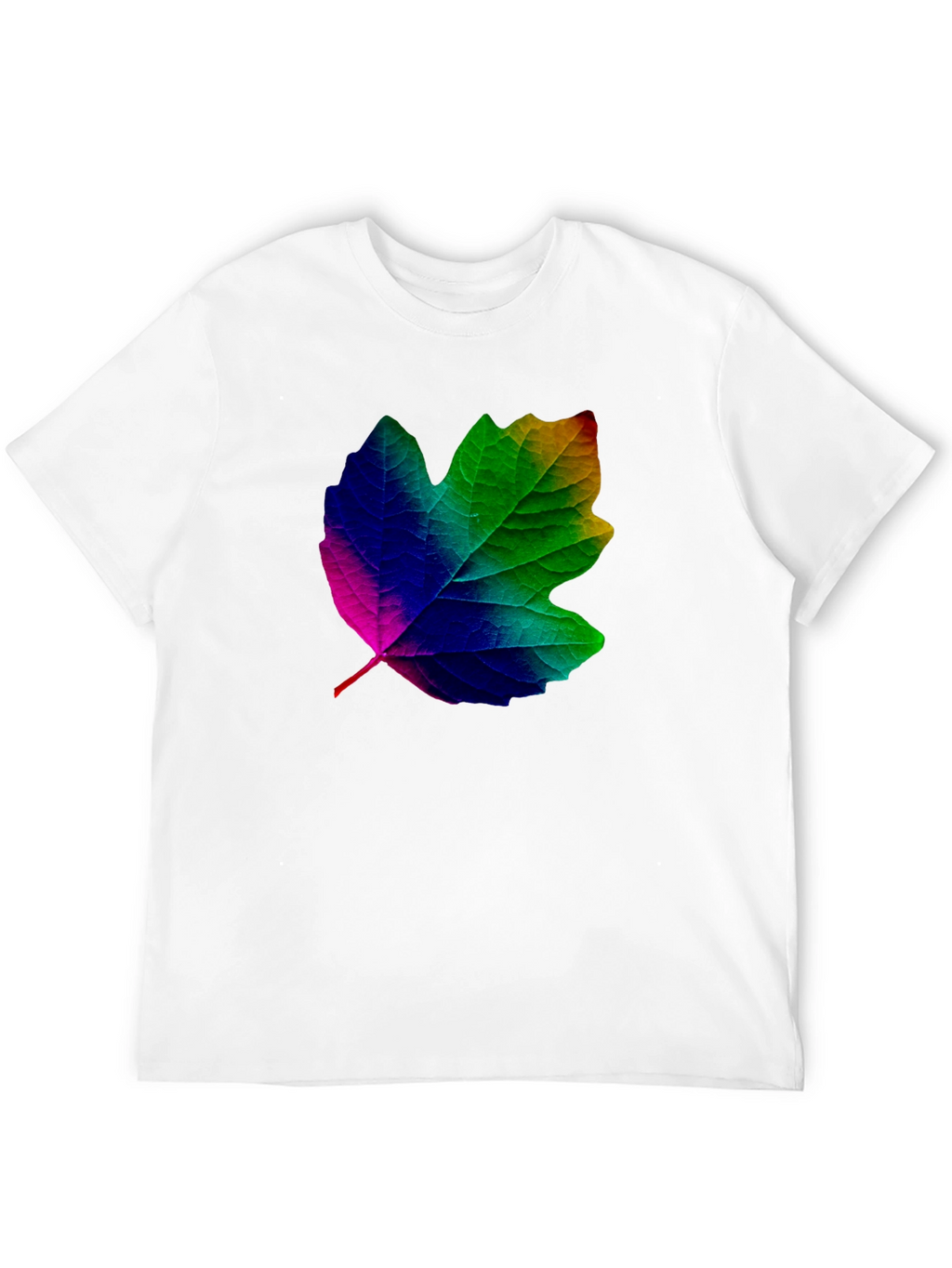 Rainbow Leaf Graphic T-Shirt - Unique Design