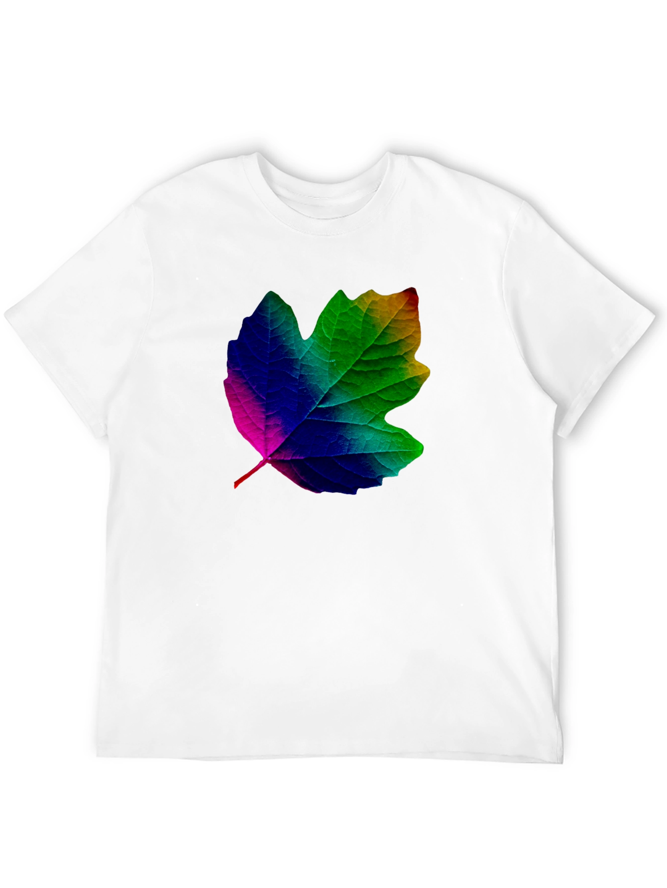 Rainbow Leaf Graphic T-Shirt - Unique Design