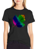 Rainbow Leaf Graphic T-Shirt - Unique Design