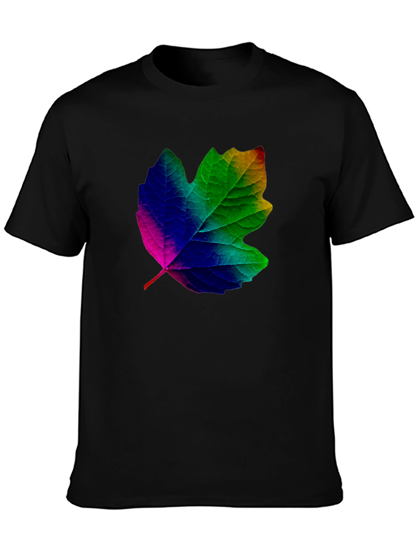 Rainbow Leaf Graphic T-Shirt - Unique Design