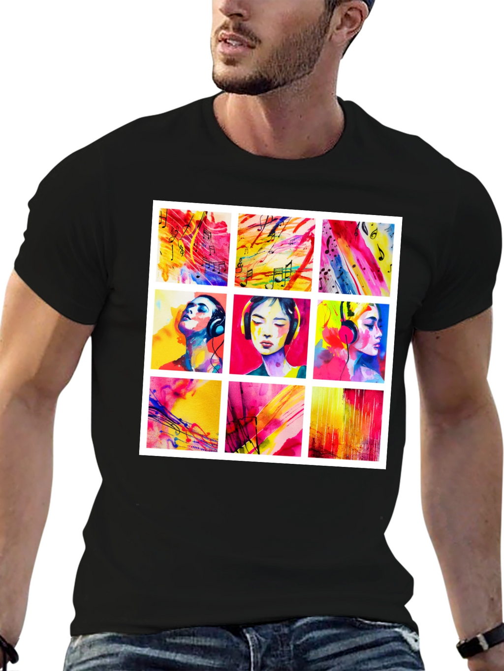 Artistic Watercolor Music T-Shirt