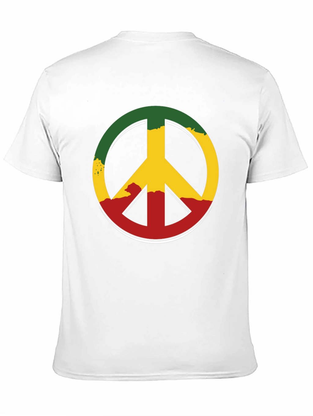 Rasta Peace Sign Graphic Tee - Casual Black T-Shirt