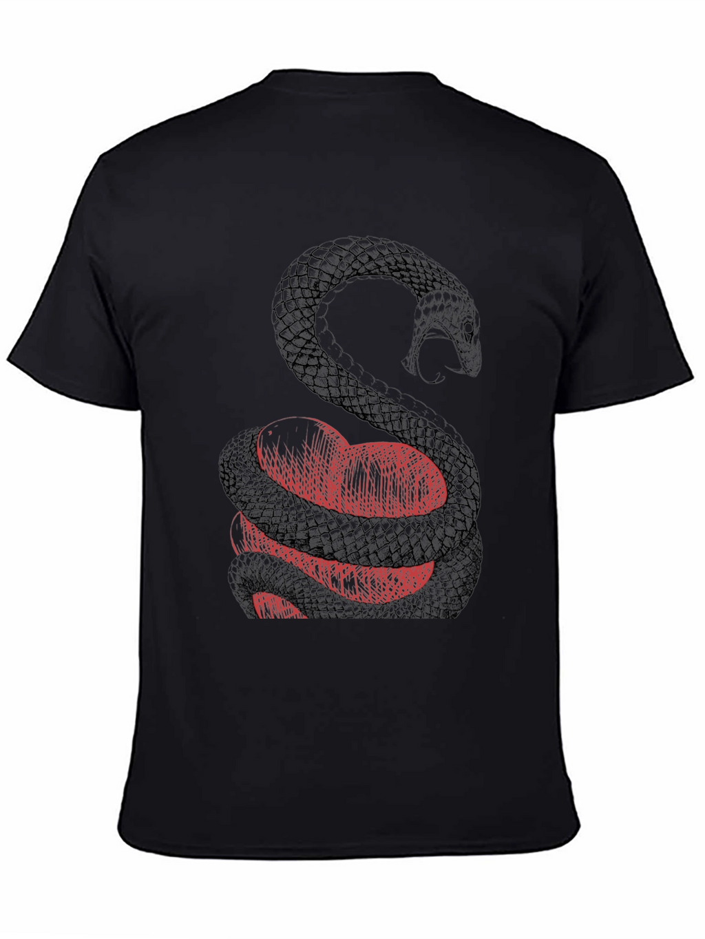 Snake Wrapped Around Heart Graphic Tee
