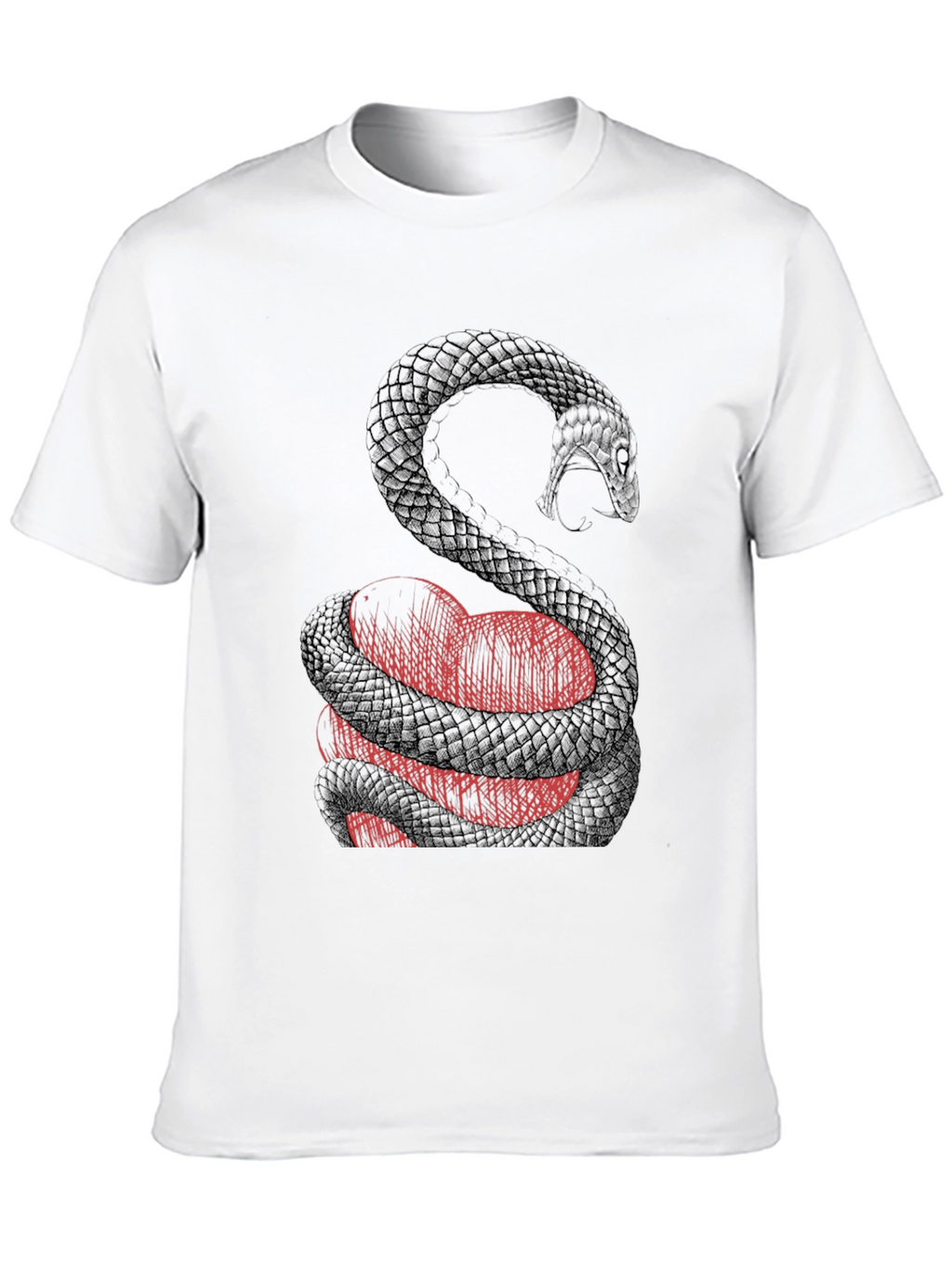 Snake Wrapped Around Heart Graphic Tee
