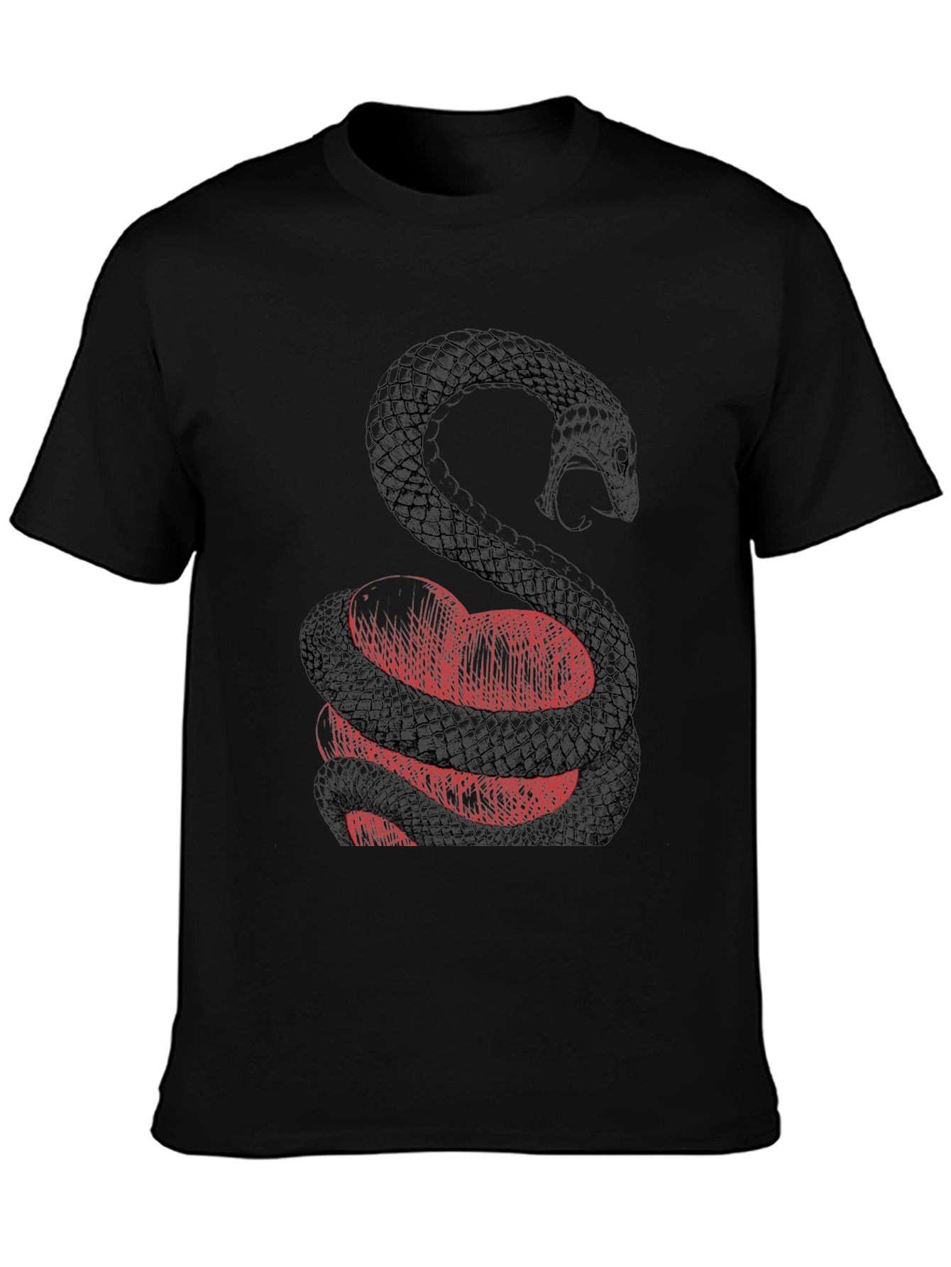 Snake Wrapped Around Heart Graphic Tee