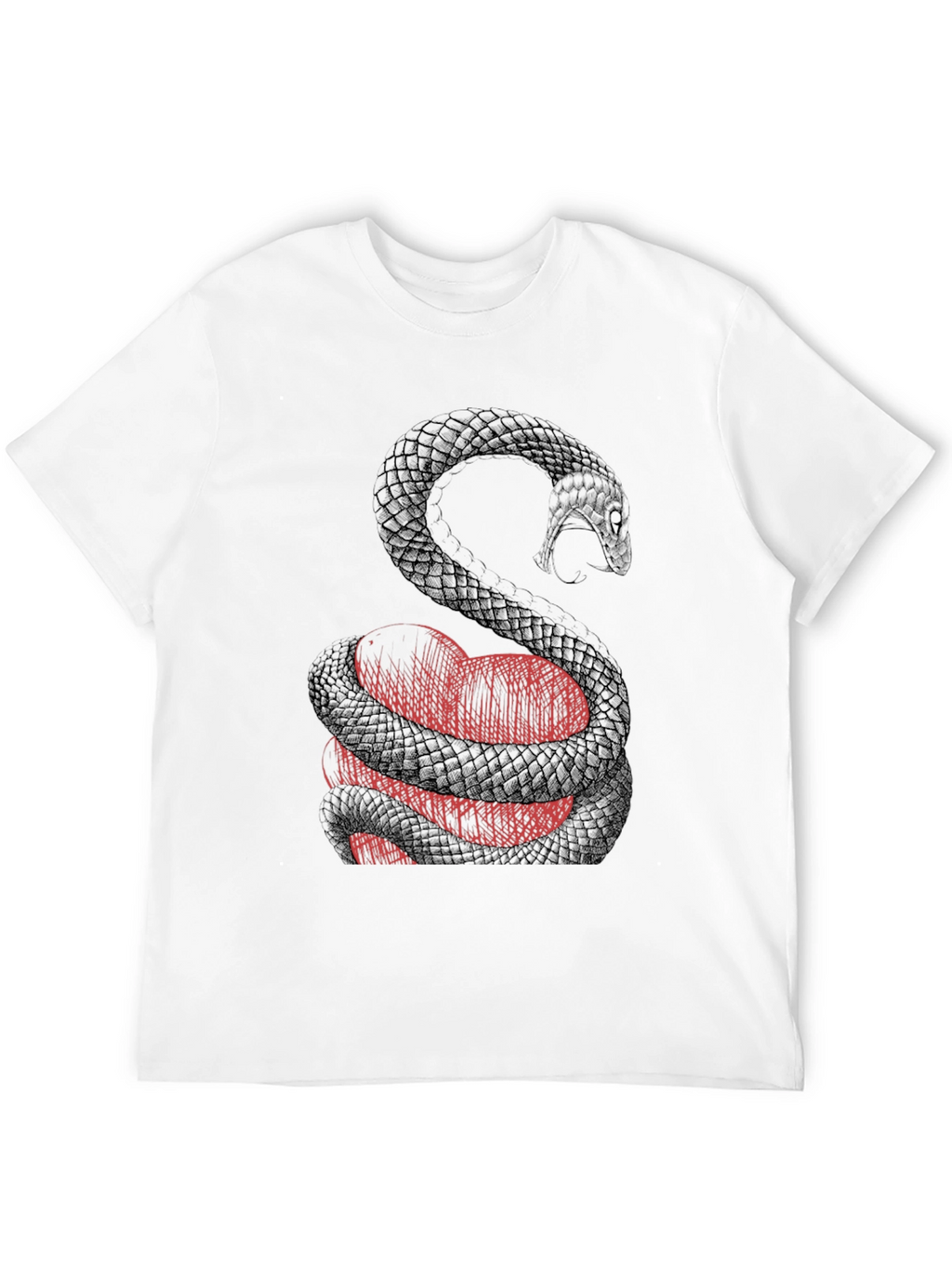 Snake Wrapped Around Heart Graphic Tee