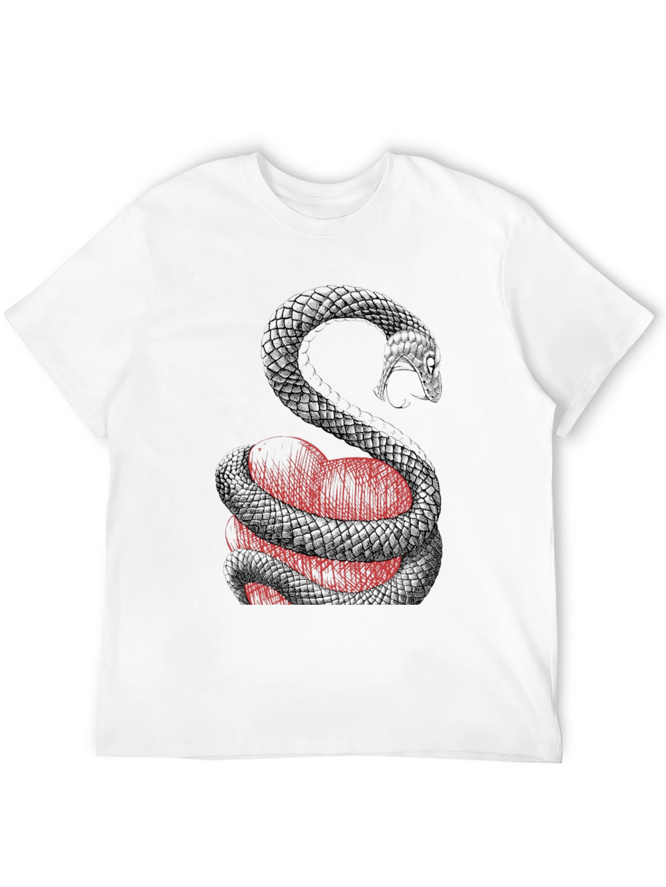 Snake Wrapped Around Heart Graphic Tee