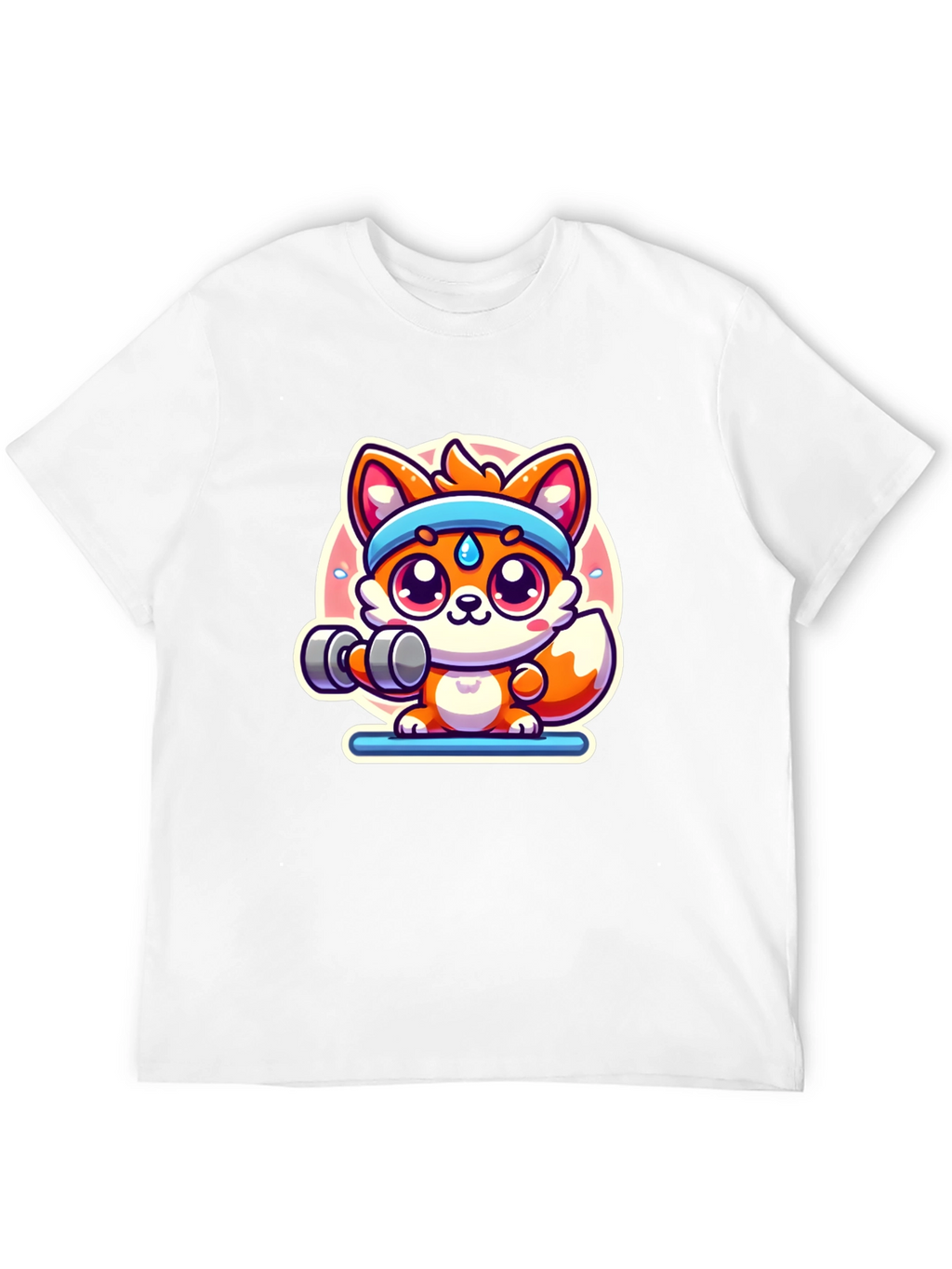 Cute Fox Lifting Weights T-Shirt