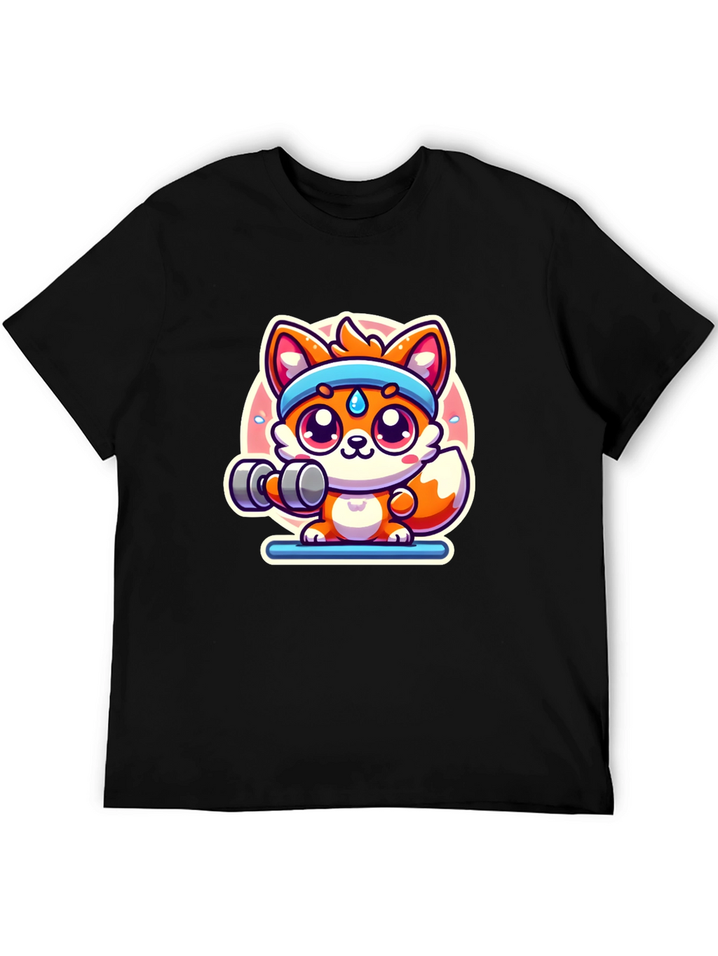 Cute Fox Lifting Weights T-Shirt