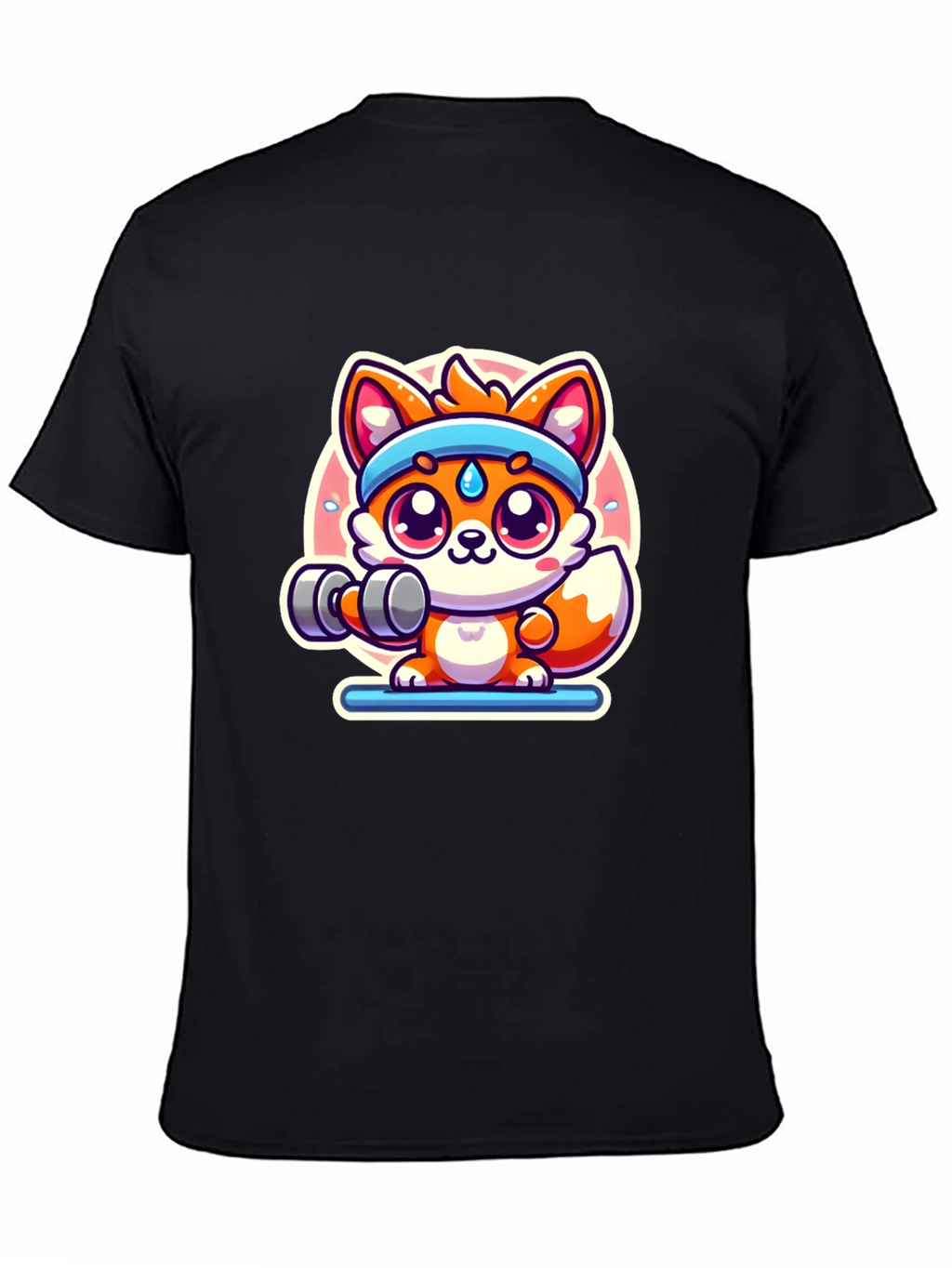 Cute Fox Lifting Weights T-Shirt