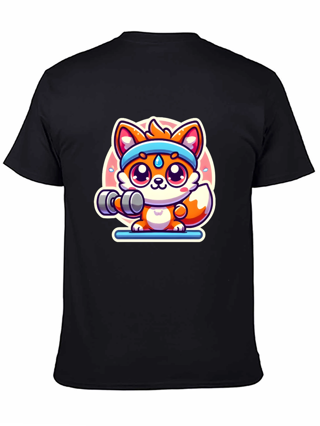 Cute Fox Lifting Weights T-Shirt