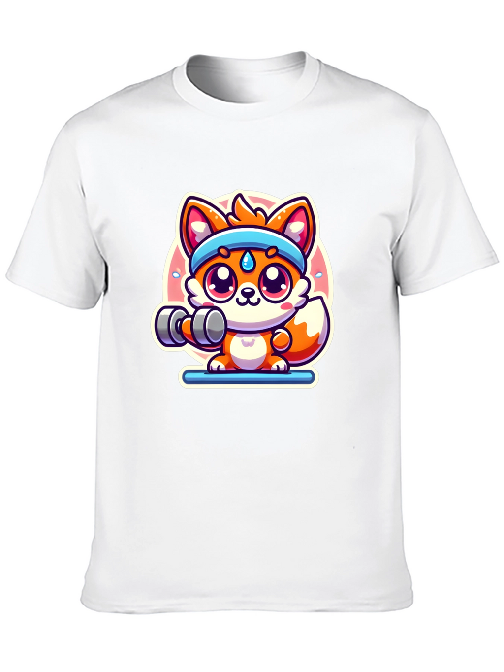 Cute Fox Lifting Weights T-Shirt