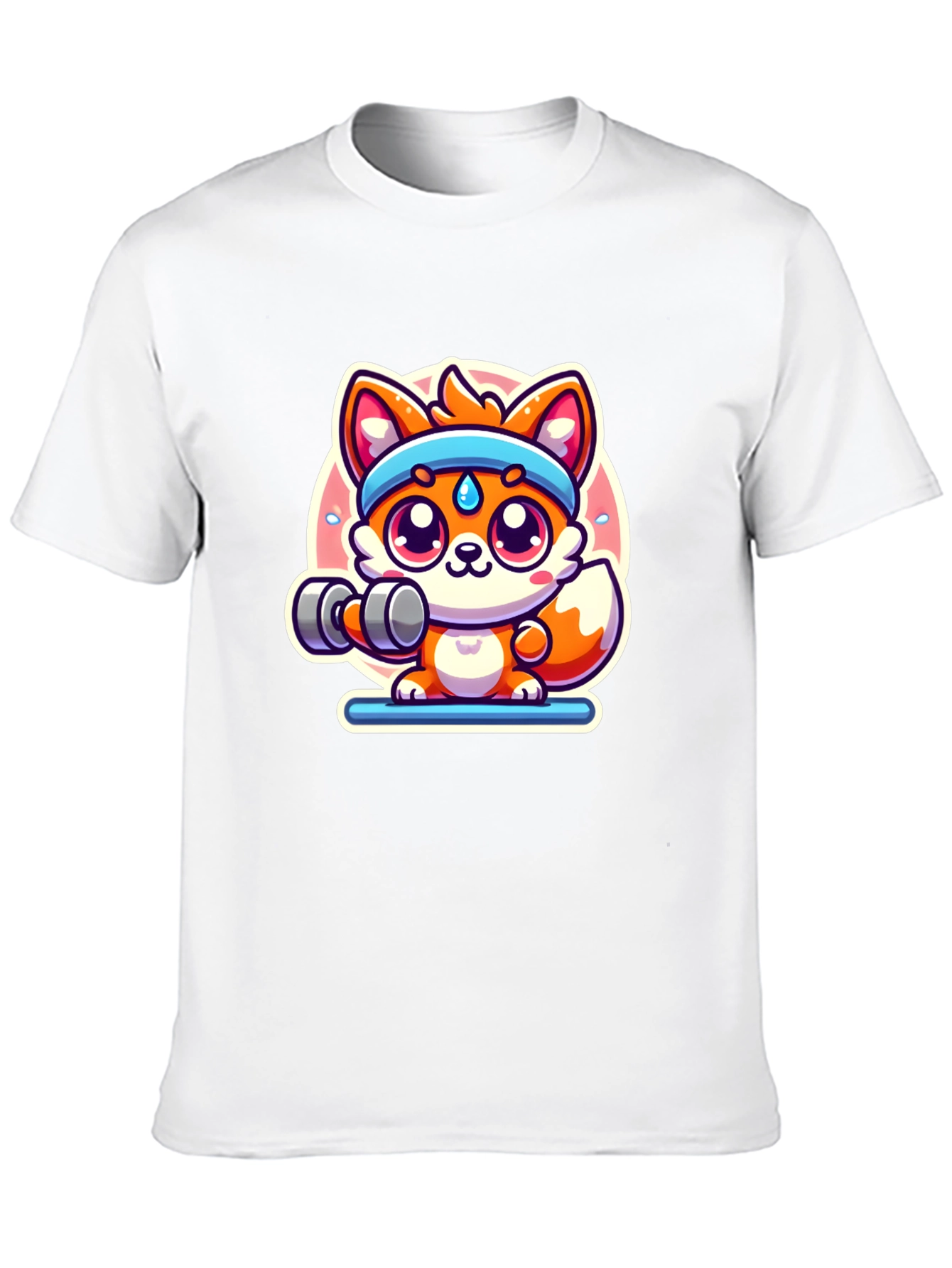Cute Fox Lifting Weights T-Shirt