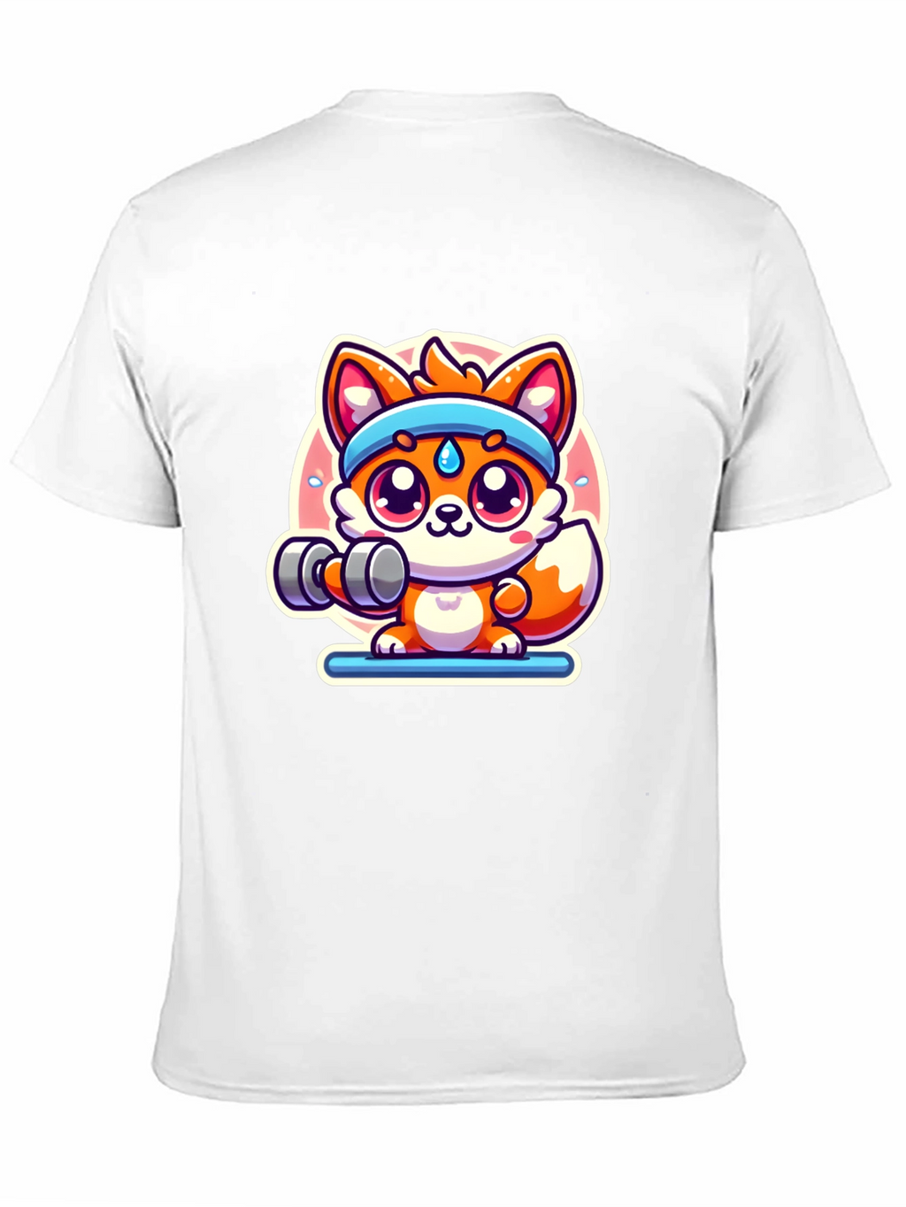 Cute Fox Lifting Weights T-Shirt