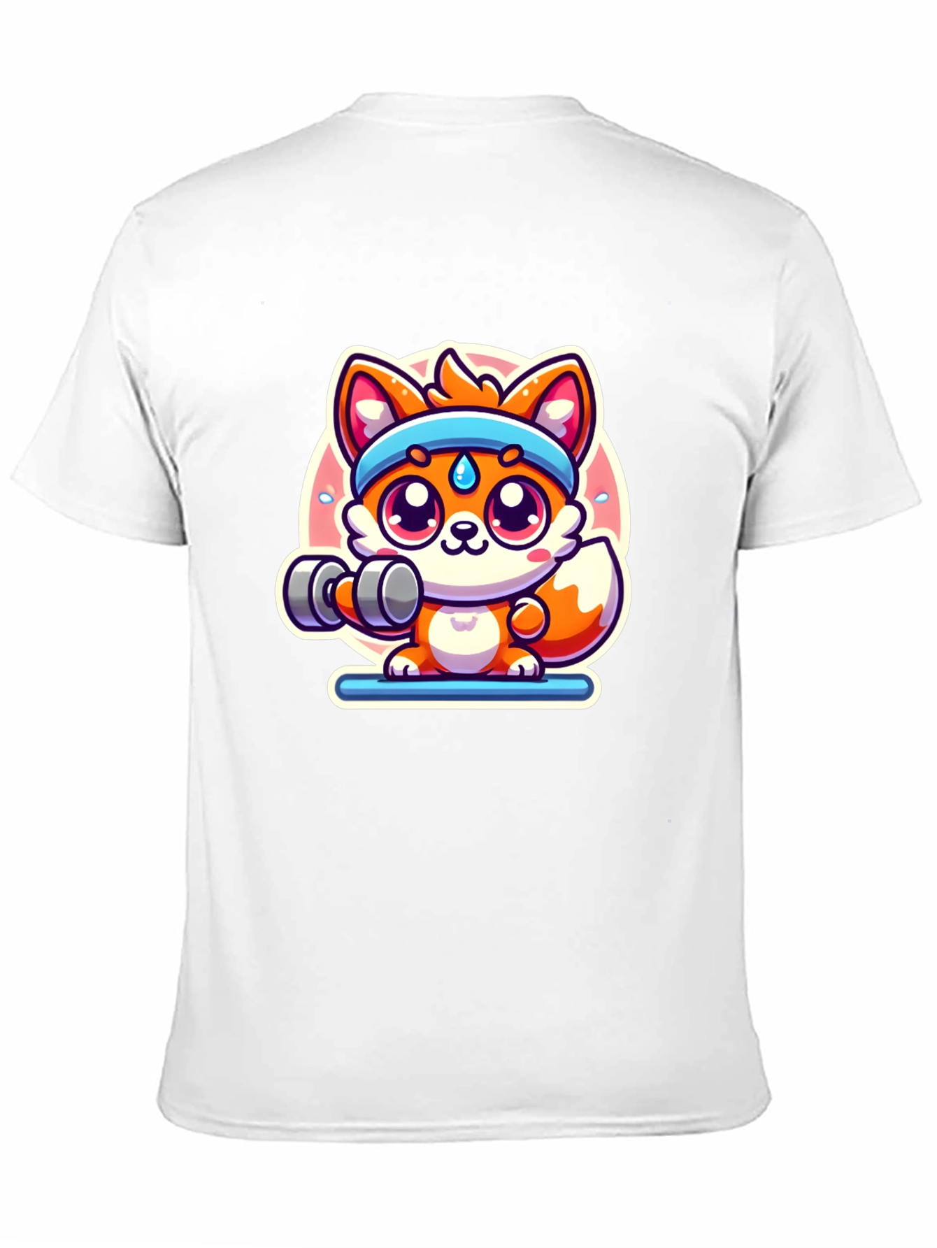 Cute Fox Lifting Weights T-Shirt
