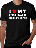 I Love My Cougar Girlfriend Black T-Shirt