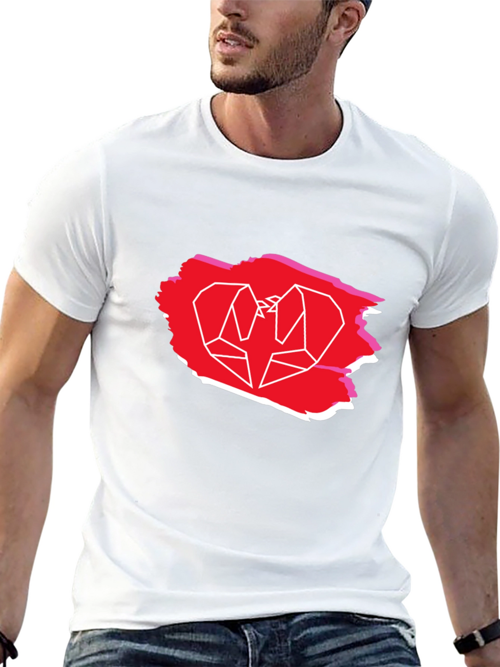 Geometric Bird Graphic Tee - Trendy Casual Shirt