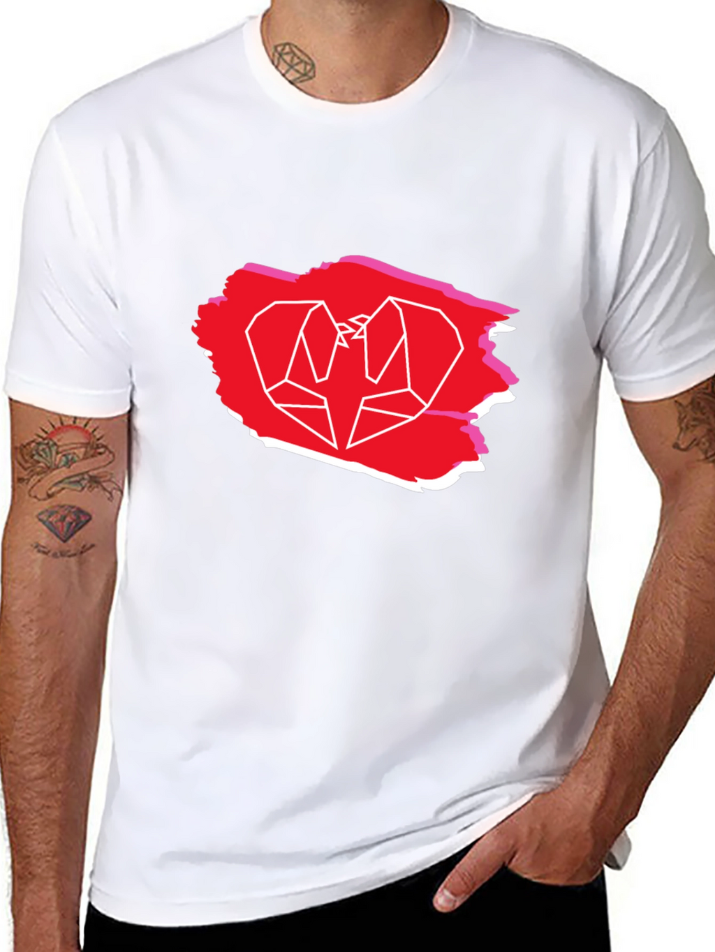 Geometric Bird Graphic Tee - Trendy Casual Shirt