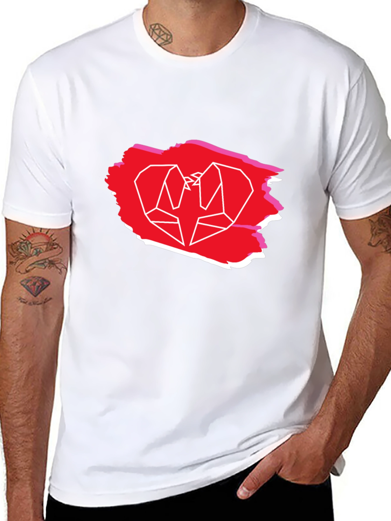 Geometric Bird Graphic Tee - Trendy Casual Shirt