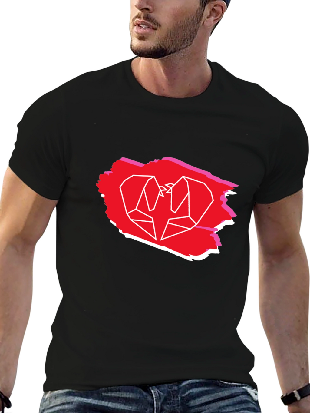 Geometric Bird Graphic Tee - Trendy Casual Shirt