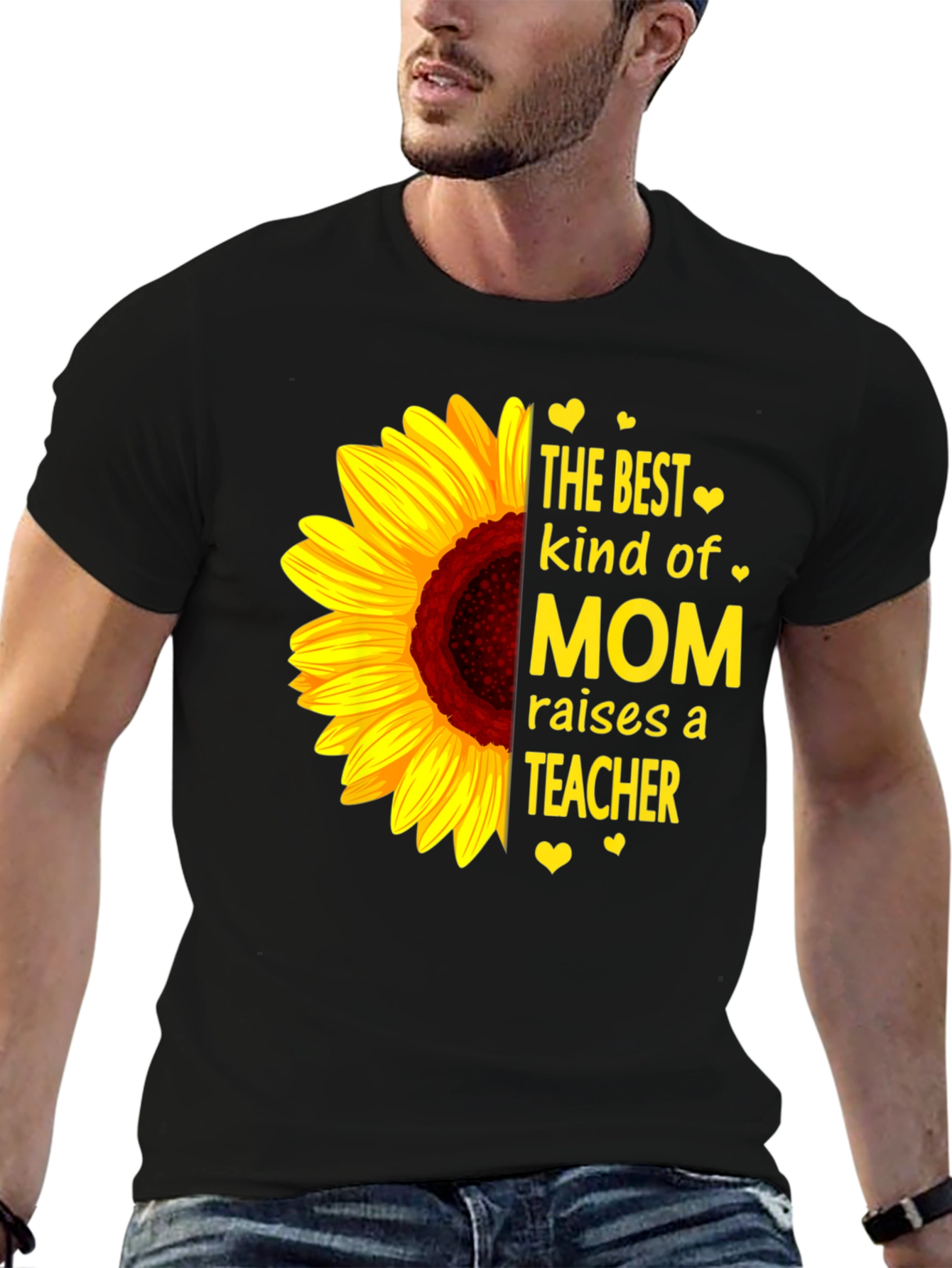Best Kind of Mom Sunflower Graphic T-Shirt