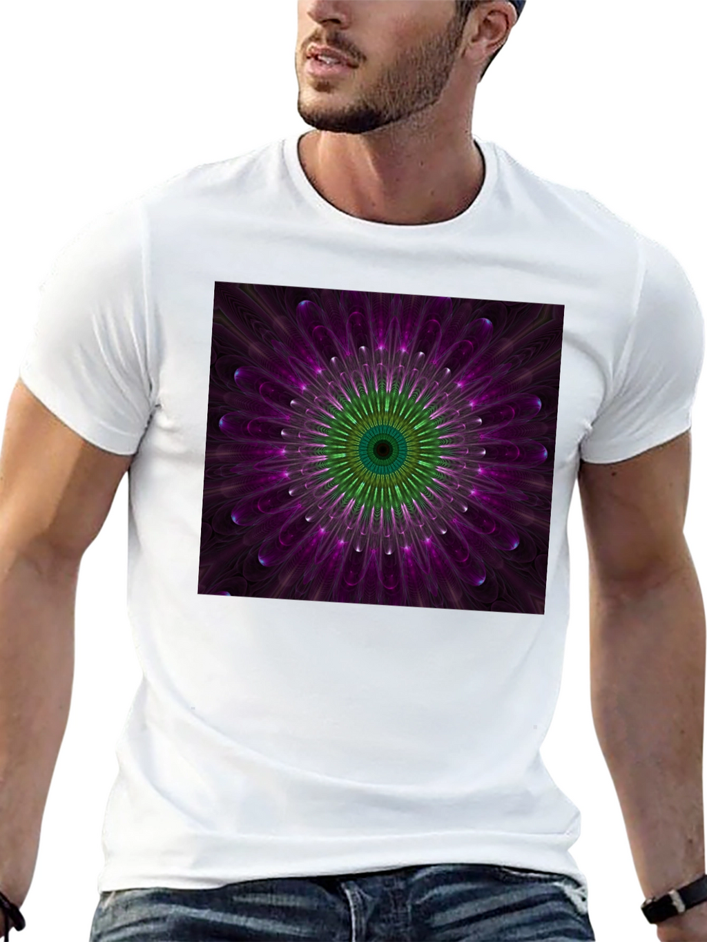Floral Mandala Graphic Black T-Shirt