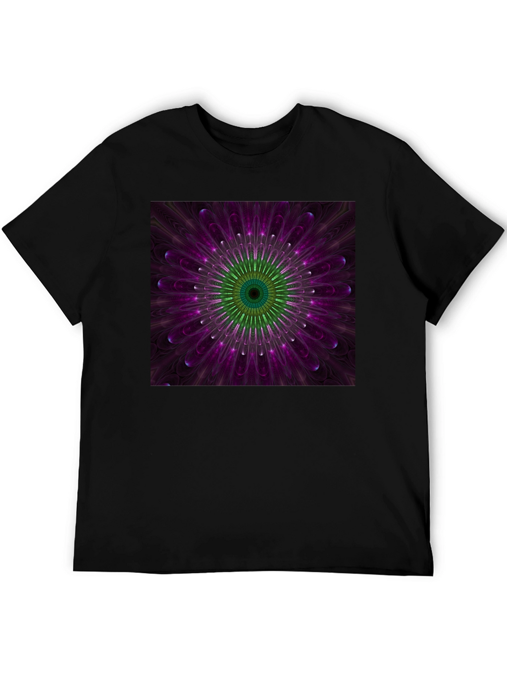 Floral Mandala Graphic Black T-Shirt