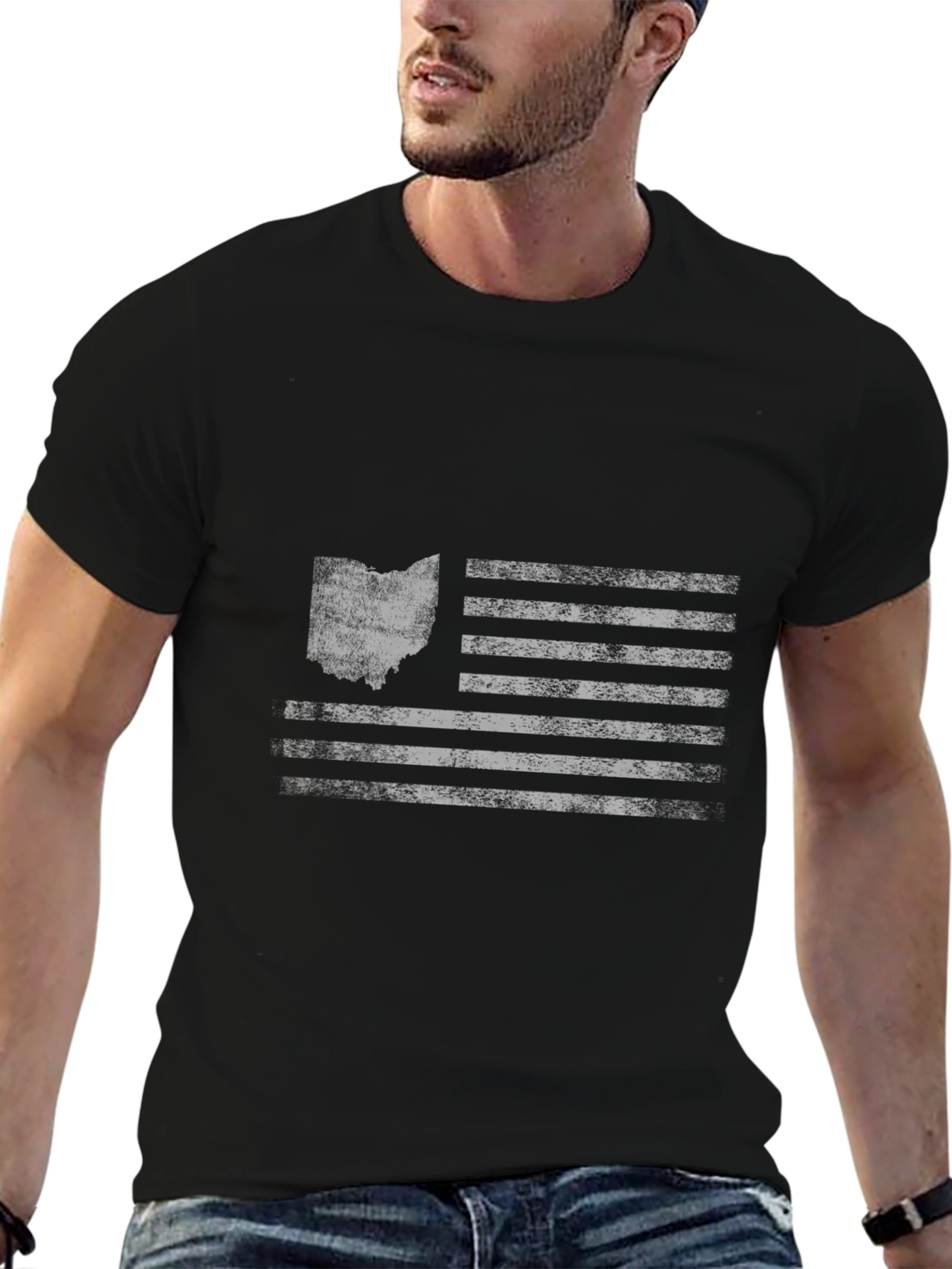 Ohio Flag T-Shirt - Distressed State Pride Tee