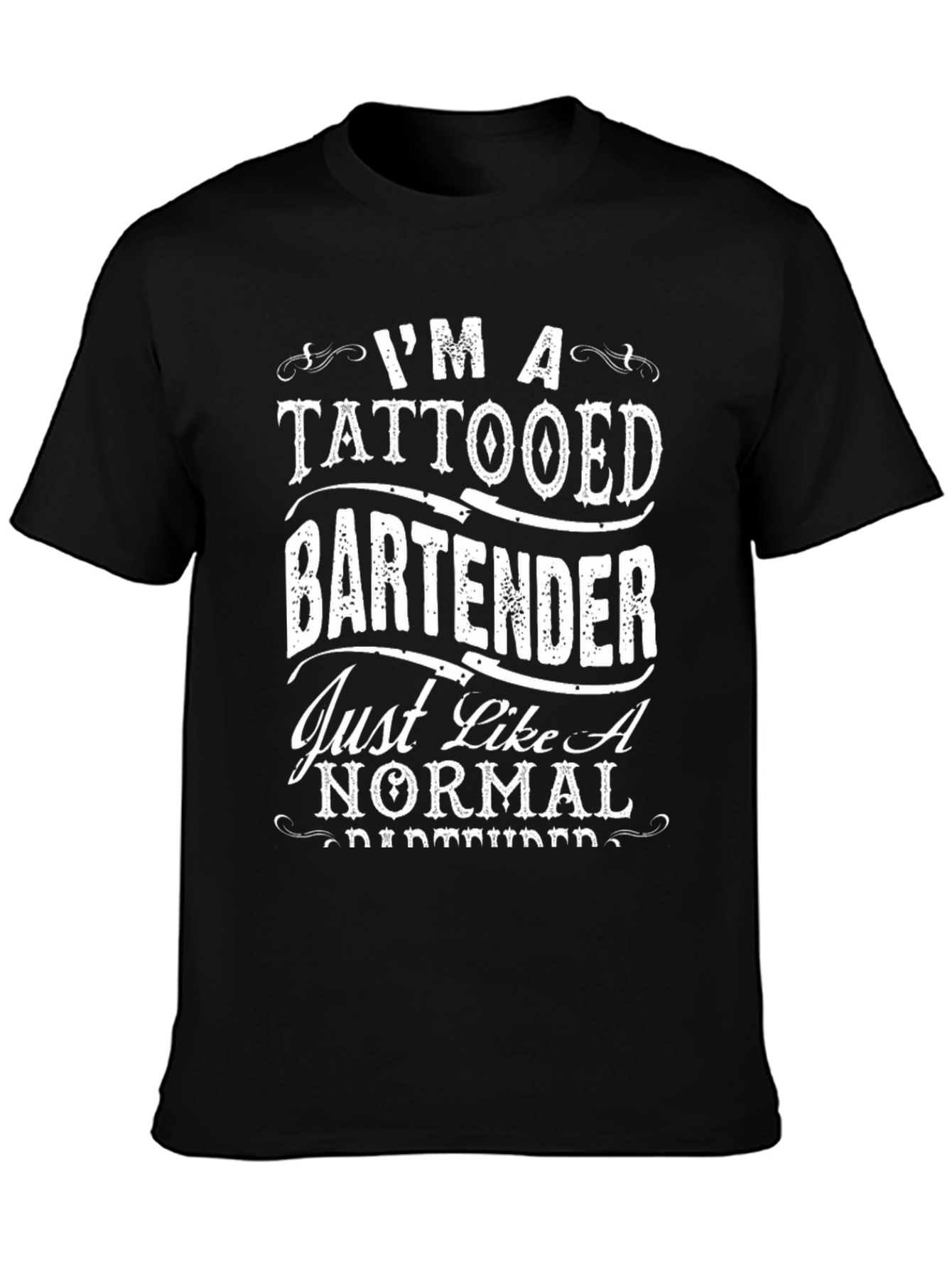 Tattooed Bartender Graphic T-Shirt - Novelty Tee