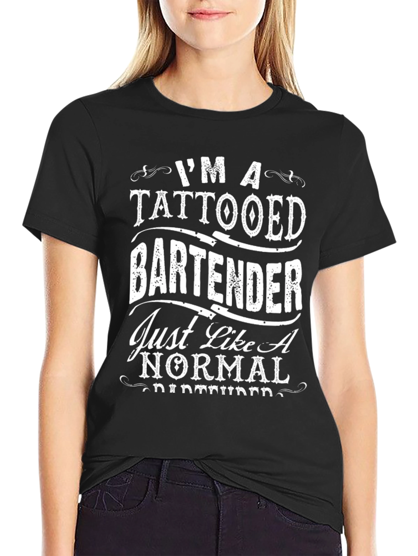 Tattooed Bartender Graphic T-Shirt - Novelty Tee