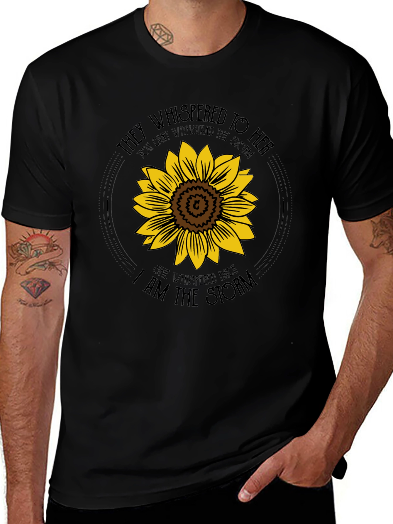Sunflower Graphic Tee - I am the Storm Black T-Shirt