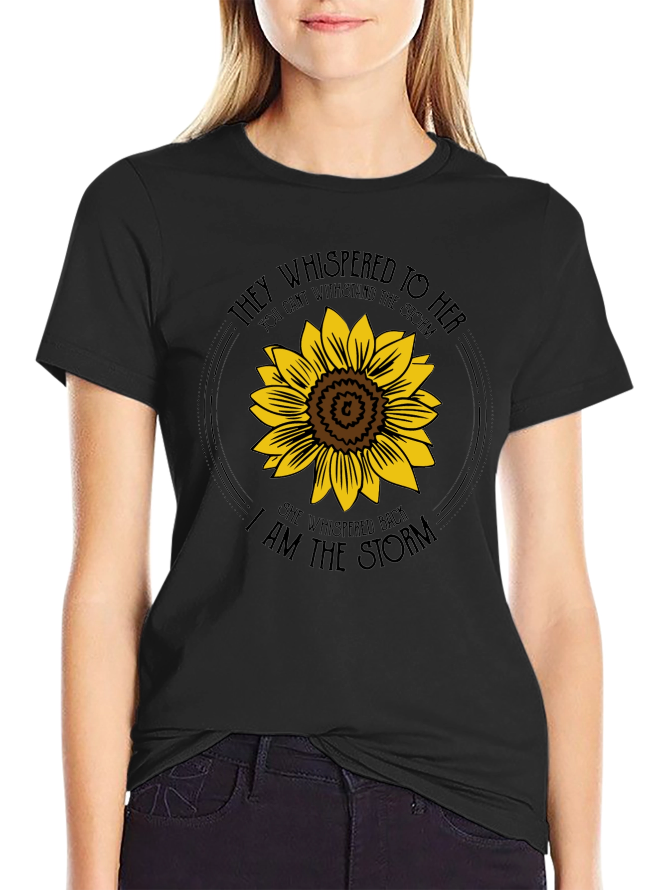 Sunflower Graphic Tee - I am the Storm Black T-Shirt