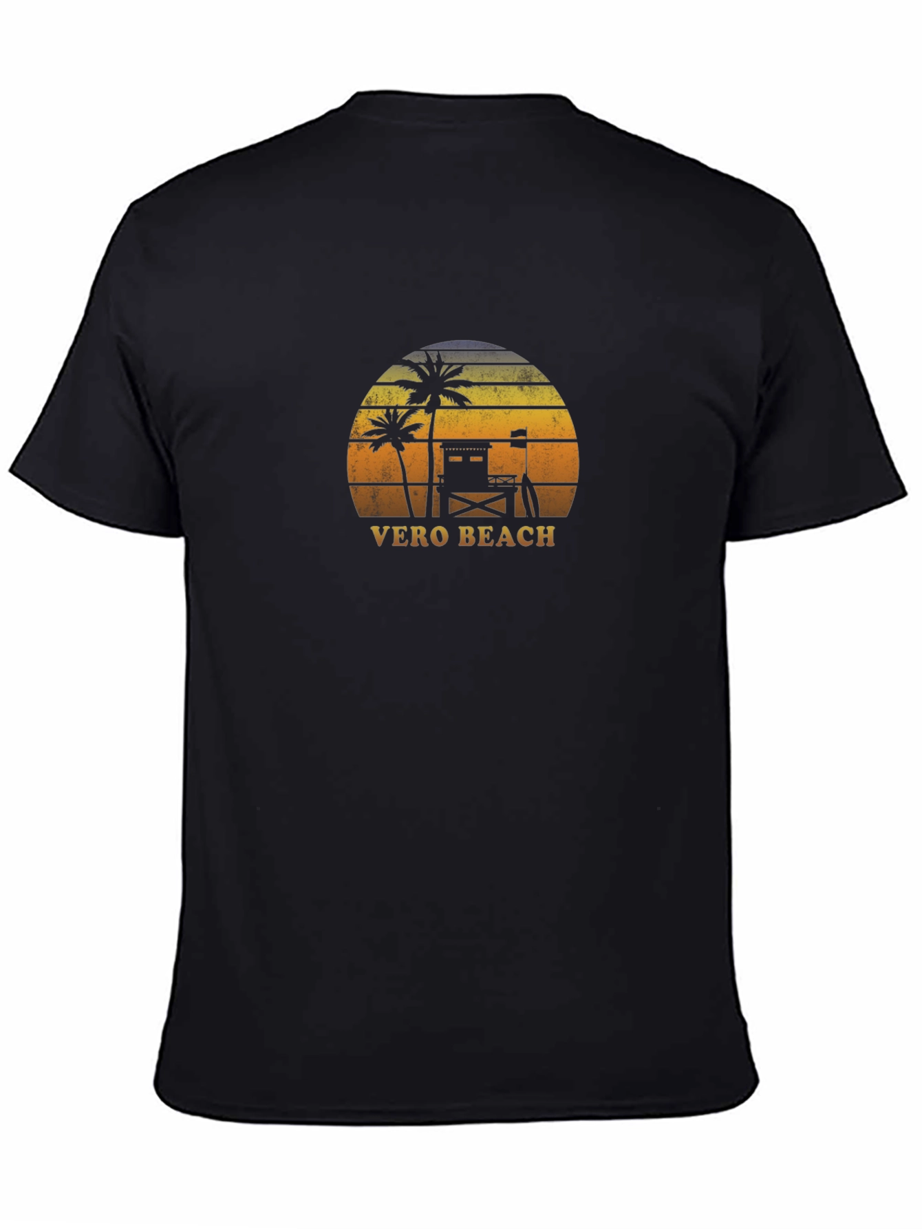 Vero Beach Sunset Graphic Tee - Retro Palm Tree T-Shirt