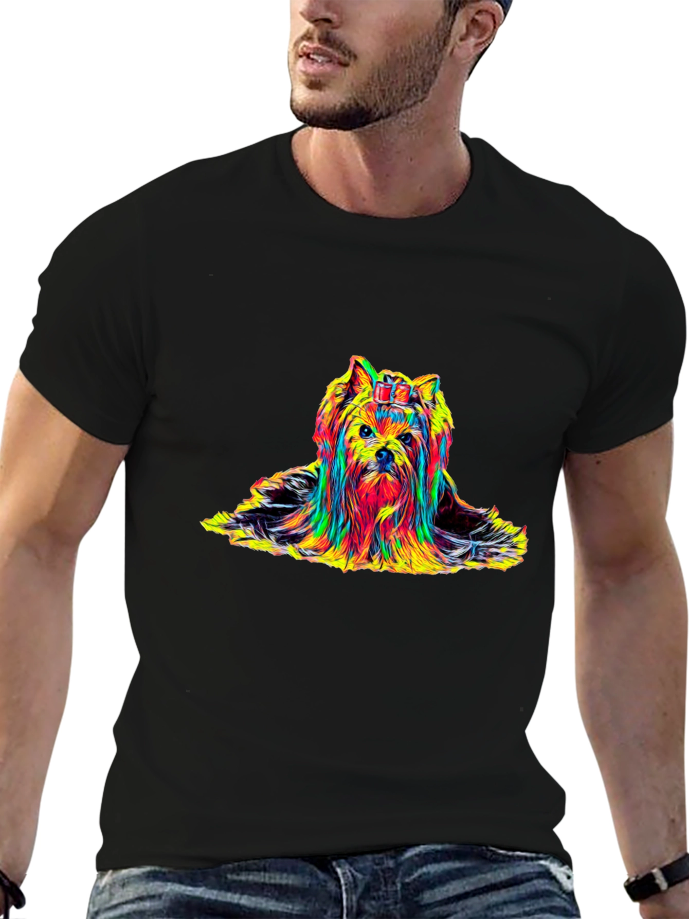 Yorkie Dog Colorful Graphic T-Shirt