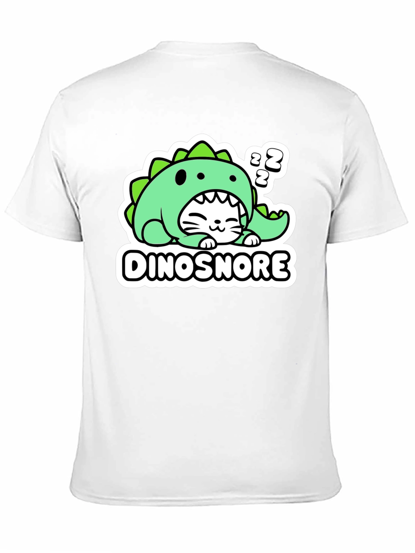 Dinosnore Cat T-Shirt - Funny Sleeping Dinosaur Tee