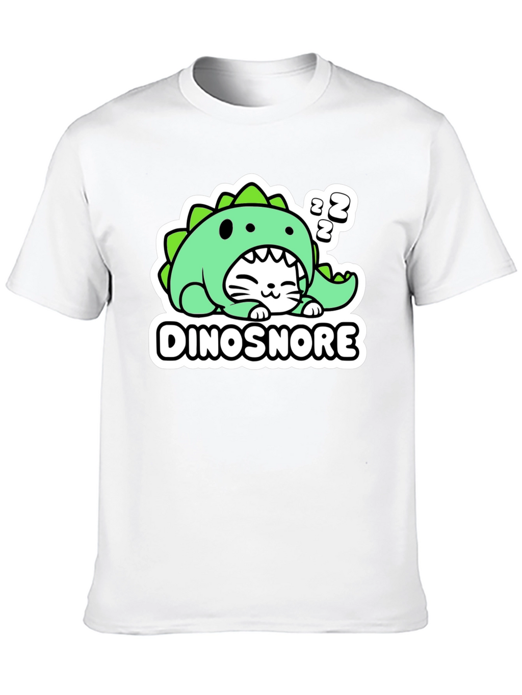 Dinosnore Cat T-Shirt - Funny Sleeping Dinosaur Tee
