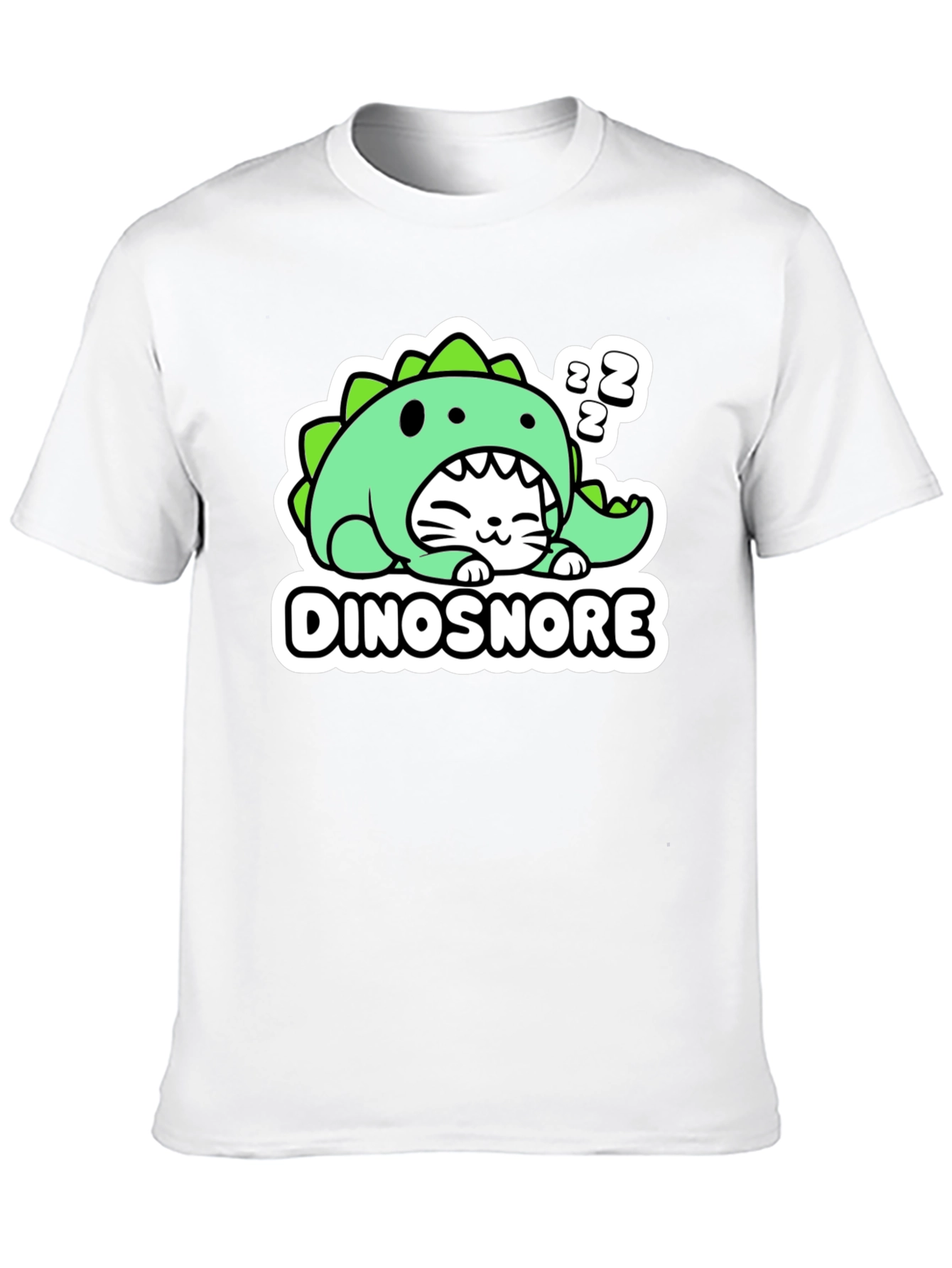 Dinosnore Cat T-Shirt - Funny Sleeping Dinosaur Tee