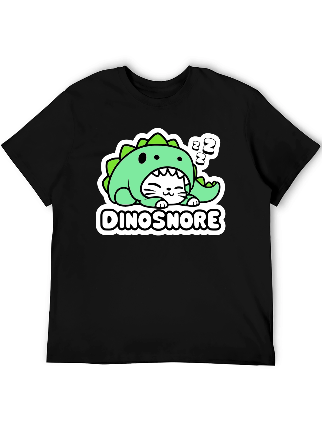 Dinosnore Cat T-Shirt - Funny Sleeping Dinosaur Tee