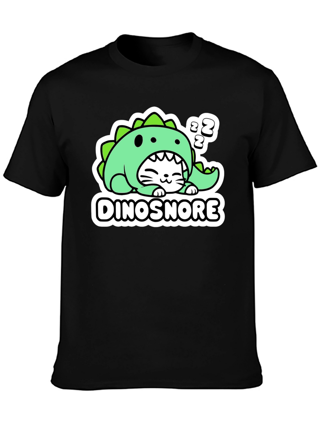 Dinosnore Cat T-Shirt - Funny Sleeping Dinosaur Tee