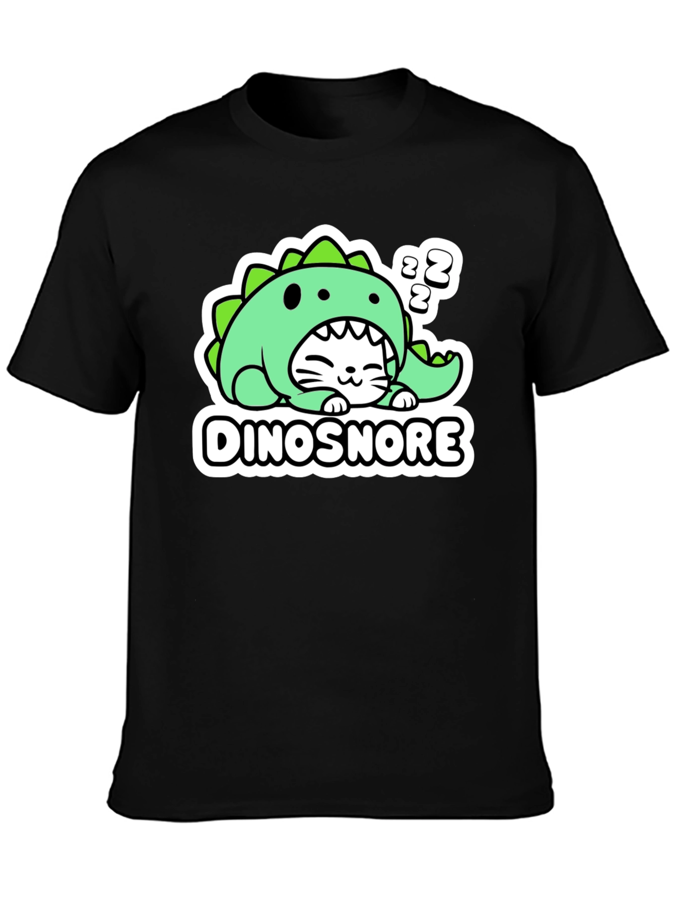 Dinosnore Cat T-Shirt - Funny Sleeping Dinosaur Tee