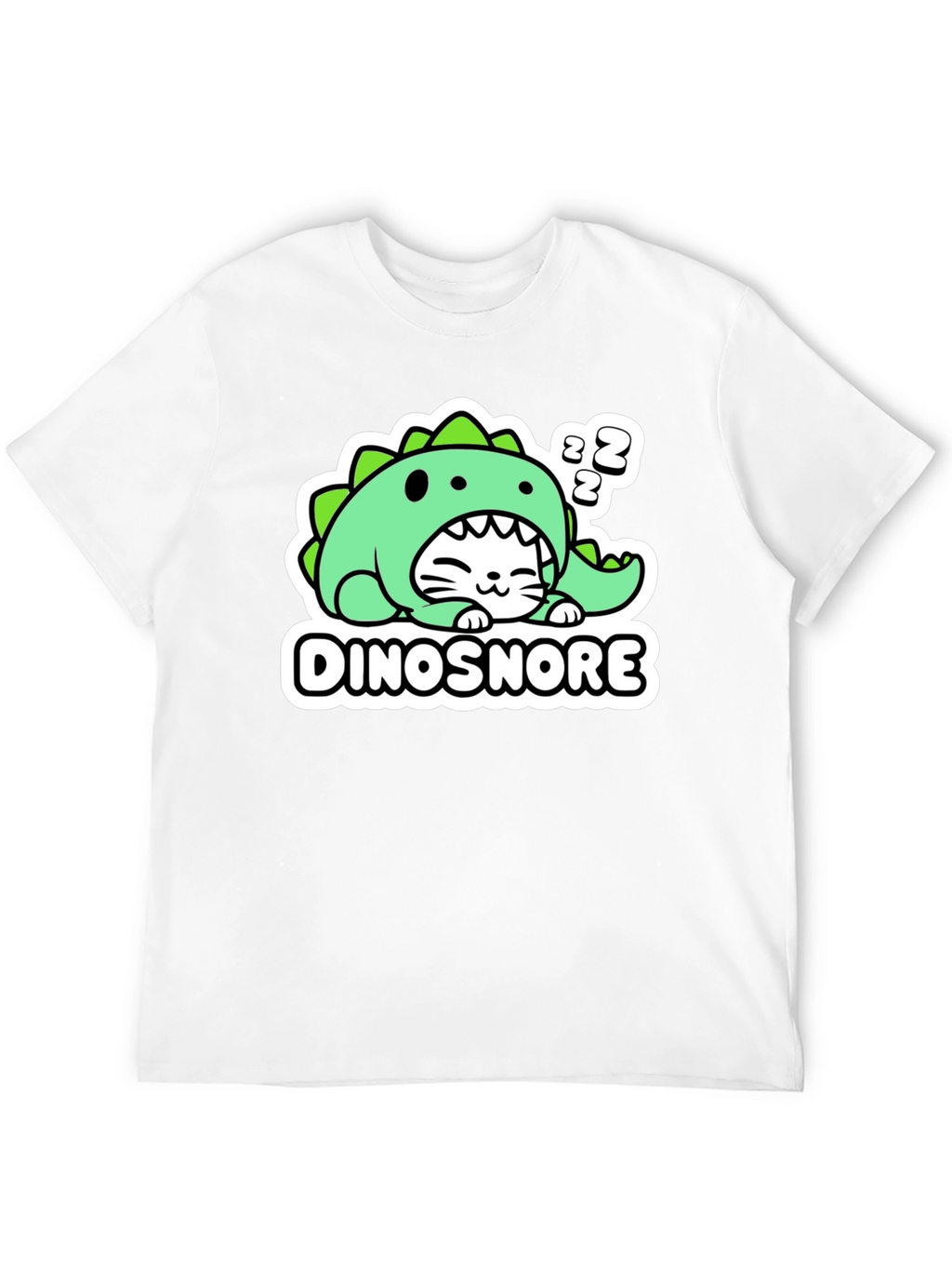 Dinosnore Cat T-Shirt - Funny Sleeping Dinosaur Tee