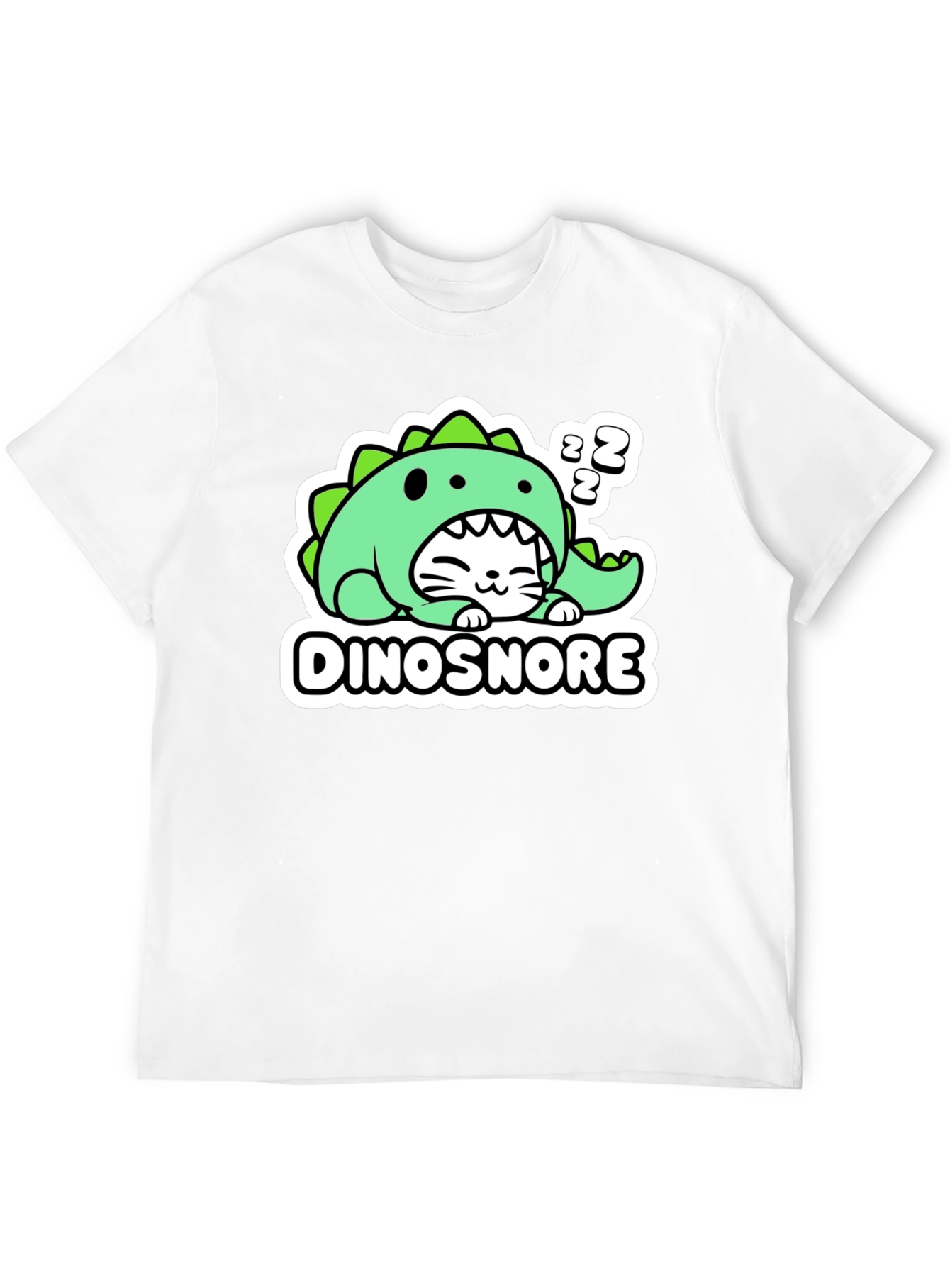 Dinosnore Cat T-Shirt - Funny Sleeping Dinosaur Tee