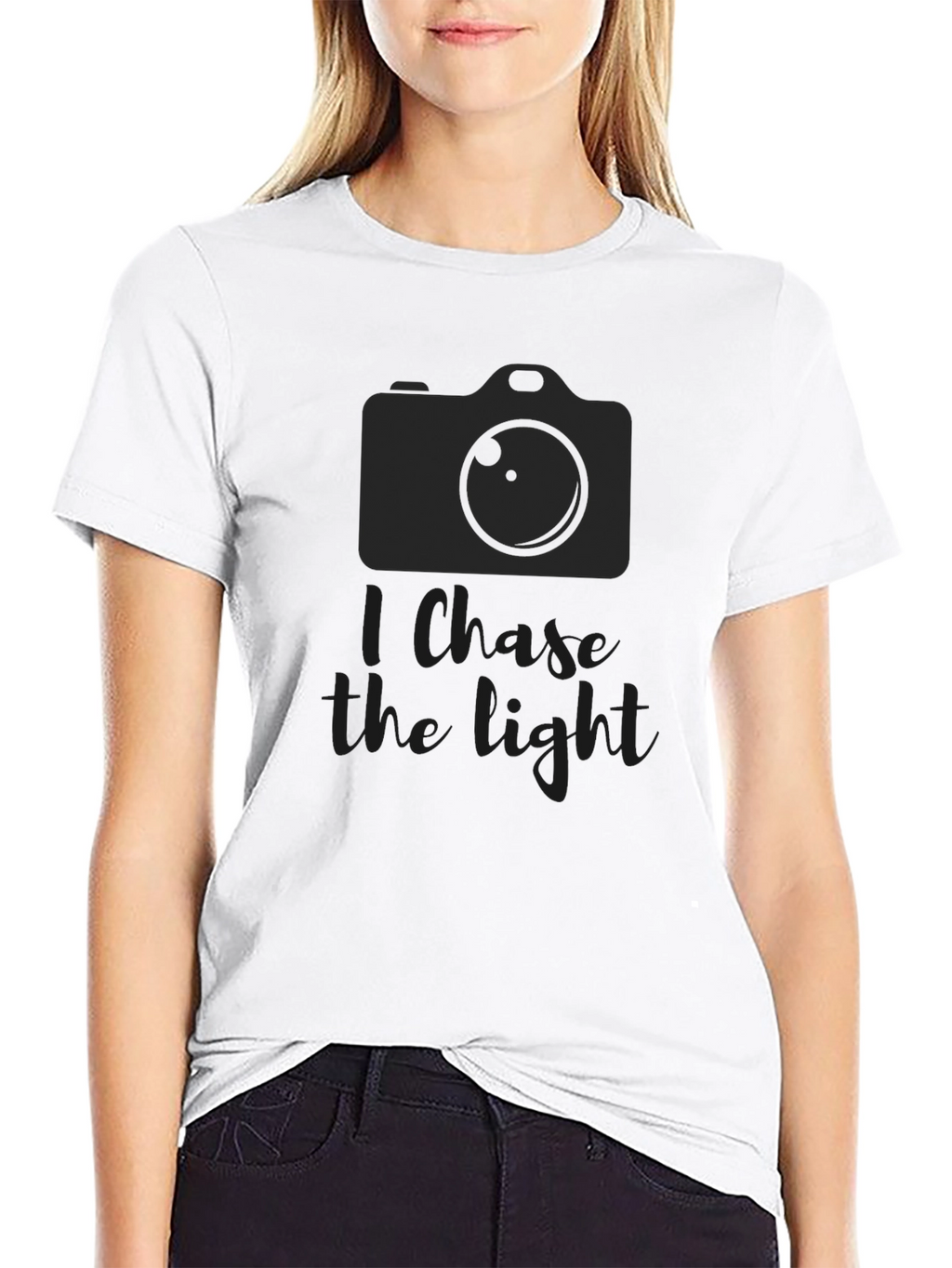 I Chase The Light Black Graphic T-Shirt