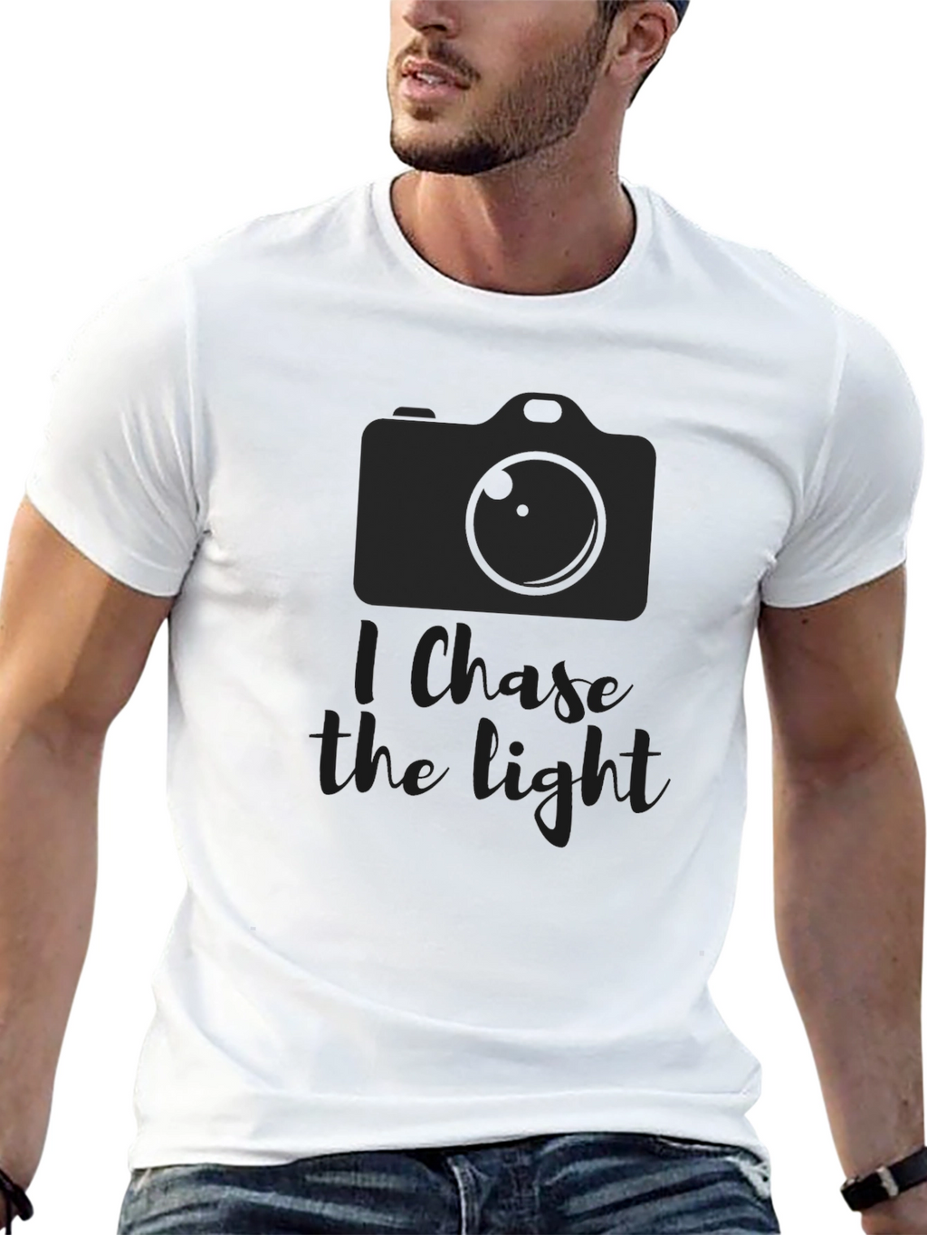 I Chase The Light Black Graphic T-Shirt