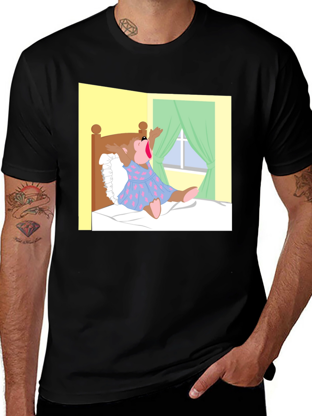 Cartoon Bear T-Shirt - Novelty Graphic Tee