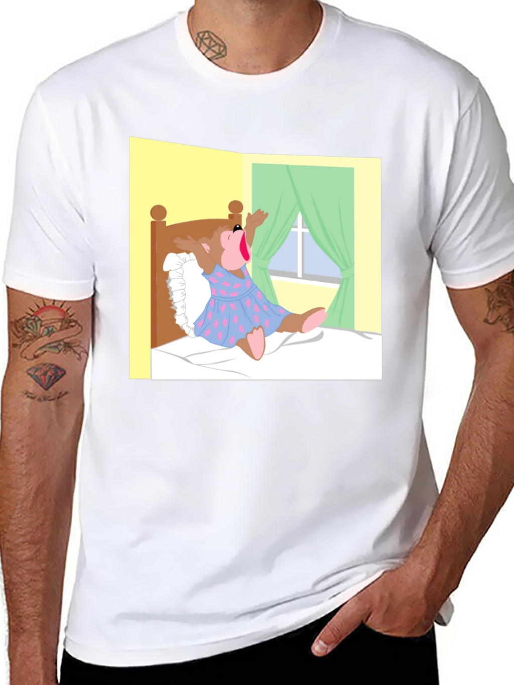 Cartoon Bear T-Shirt - Novelty Graphic Tee